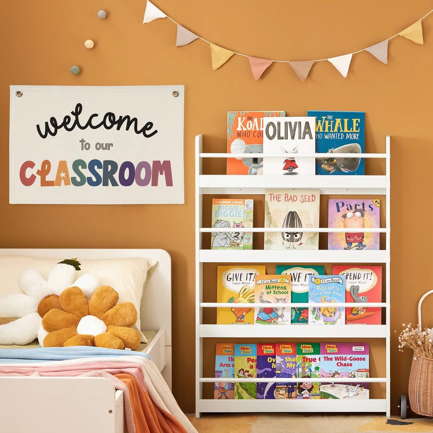 Boho Classroom Decor Welcome To Our Classroom Canvas Banner, Welcome Sign Back To School Neutral Classroom Must Haves Wall Decor, Linen Hanging Decor forl Kindergarten 20x30