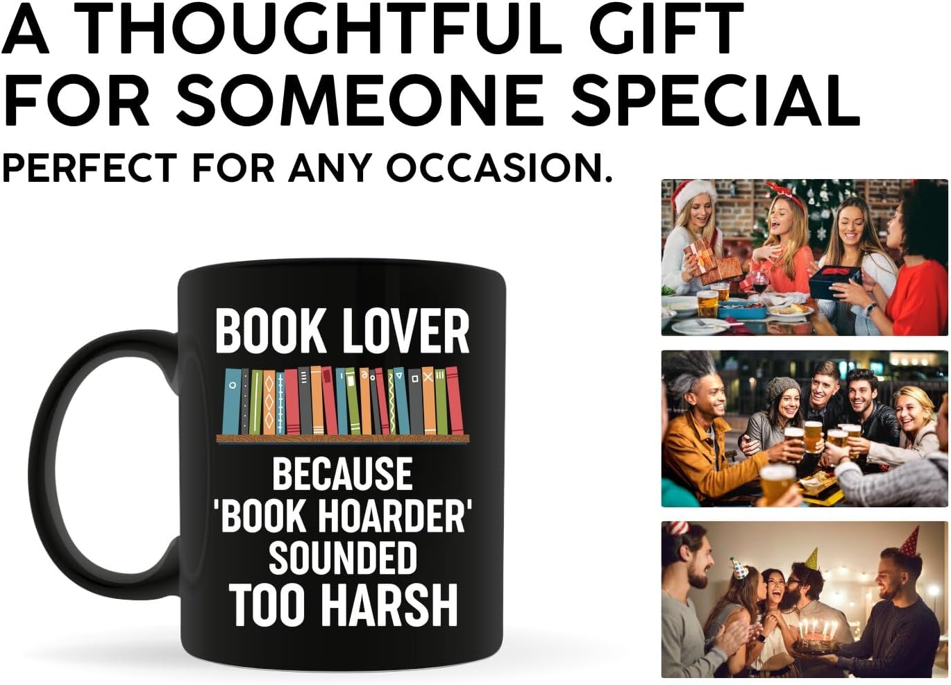 Book Lovers Coffee Mug 11oz Black -Book hoarder - Book Reader Bookworm Addict Bookish Librarian Nerd Gifts Decor for Men Women