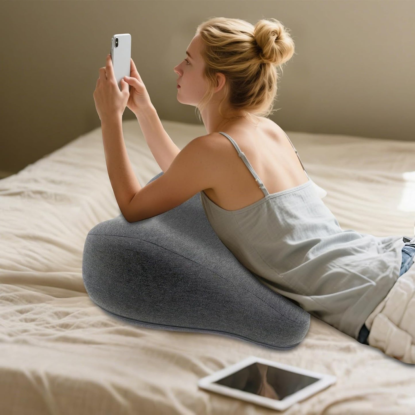 Non-Slip Wedge Pillow, Comfortable Positioning Cushion & Rest Support, Ergonomic Sleep Accessory Category for Reading Snoring Sleeping Home Dormitory Workplace Bedroom Travel Relaxation Napping