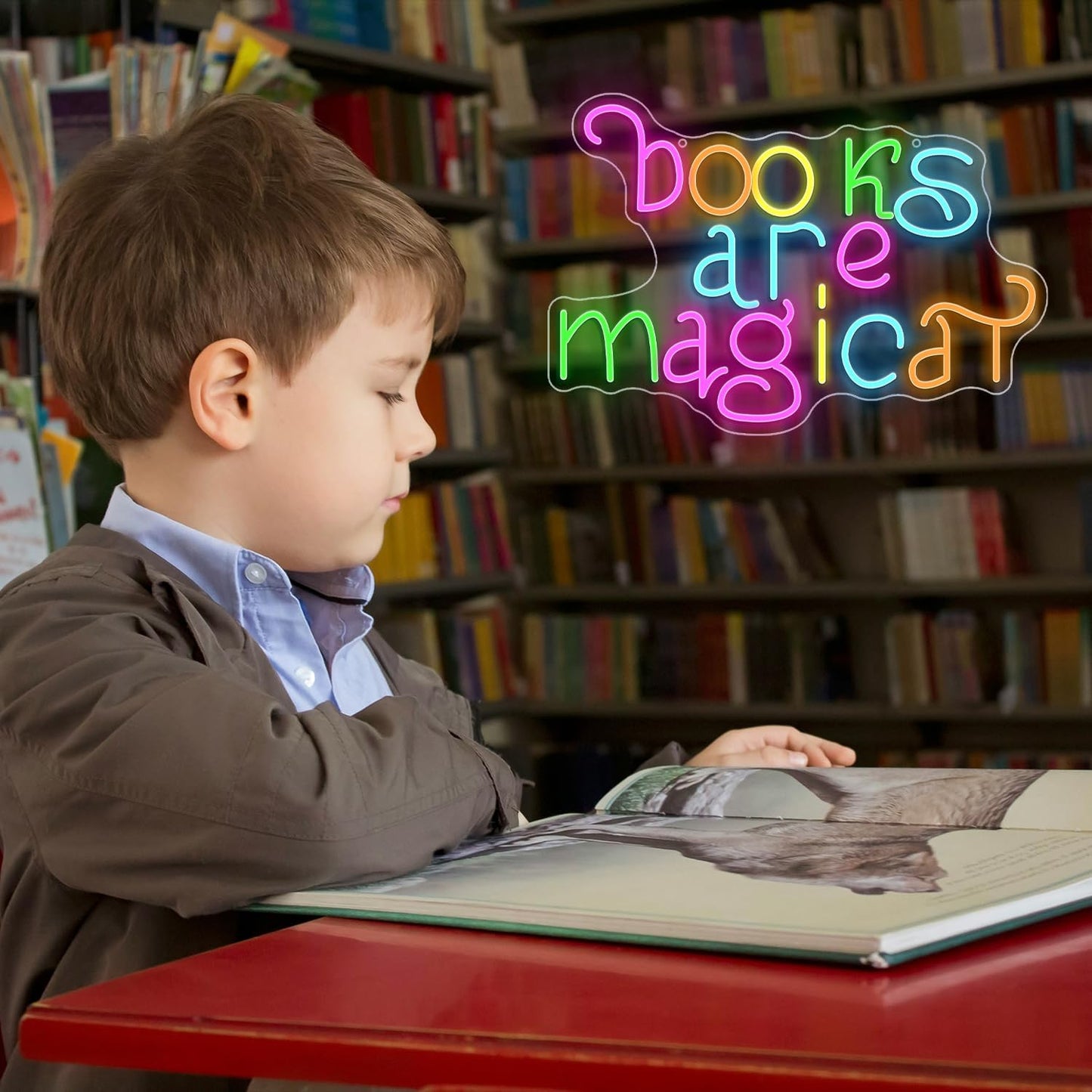 Funny Books Are Magical Neon Sign, Teacher Reading Appreciation Neon, Cute Book Lover Neon Gifts, Suitable For Library Classroom Bedroom Library Study Room Hostel Backdrop Lights Wall Hanging Decor
