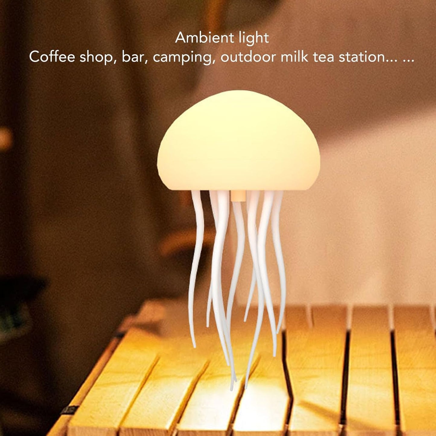 Jellyfish Lamp, Jelly Fish Light Lamps, Voice Control Jellyfish Light with 9 Moving Tentacles, RGB Bedside Lighting Rechargeable Aquarium Cute Night Light