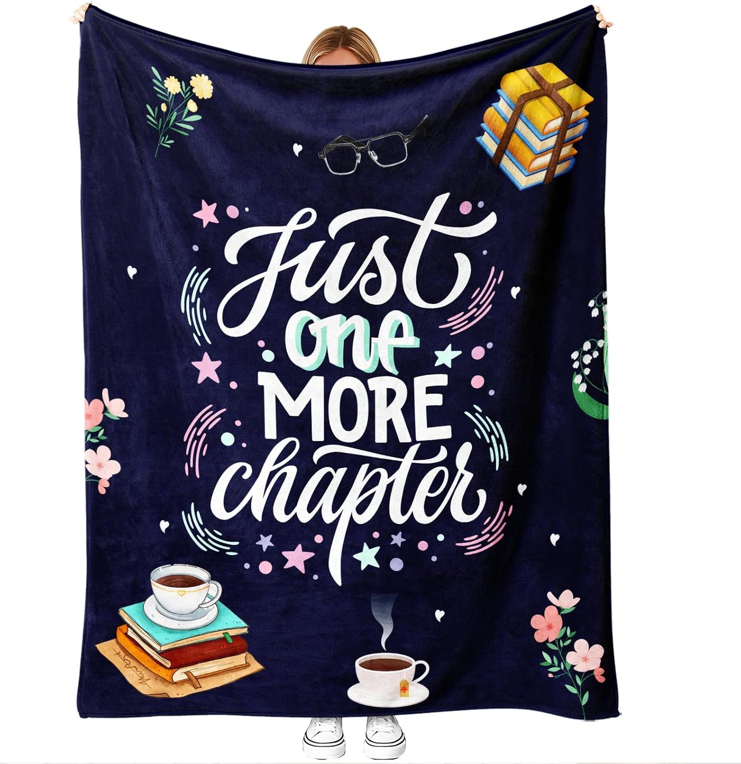 Reading Blanket Gift for Book Lovers - Cozy 50'' x 60'' Throw, Bookish Decor for Couch and Bed, Perfect Birthday for Readers and Bibliophiles, Book Club