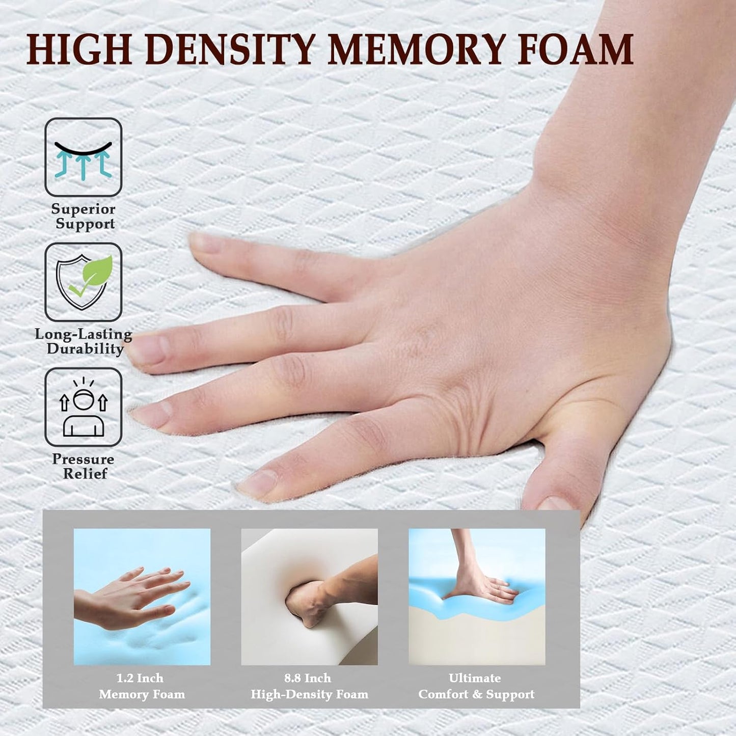 10" Leg Elevation Pillows Memory Foam Leg Support Bed Wedge Pillow Leg Elevated for Sleeping, Leg Pillows Good for Back& Knee& Hip& Ankles