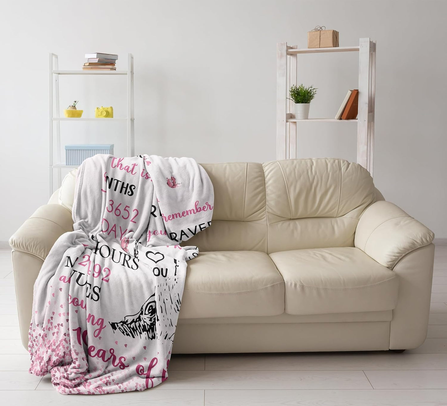 10 Year Old Girl Birthday Gifts Blanket 40"x50", Gifts for 10-Year-Old Girls, Christmas 10th Birthday Gifts for Girls, Double Digits Party Gift Ideas Decoration, Ten Years Old Throw Blankets