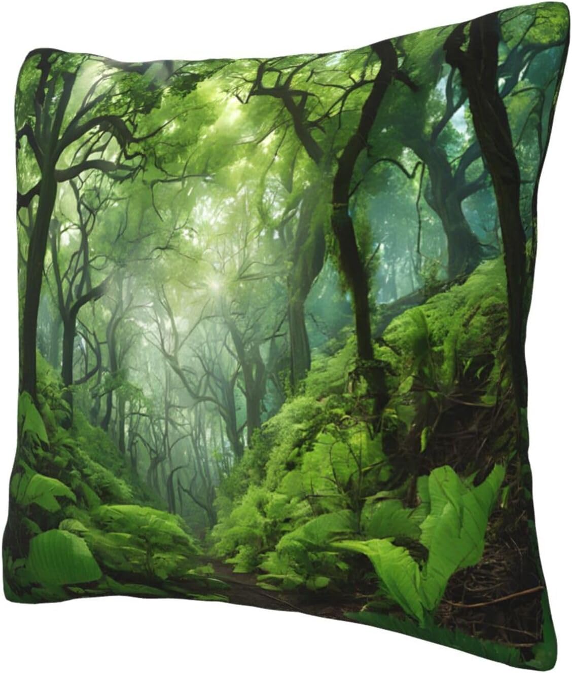 All-Season Square Pillow Covers 18"X18", Tropical Rainforest, Decorative Throw Pillow Covers for Sofa Bed Couch, Hidden Zipper Cushion Cover, Square Lumbar & Accent Pillowcases for Home Decor