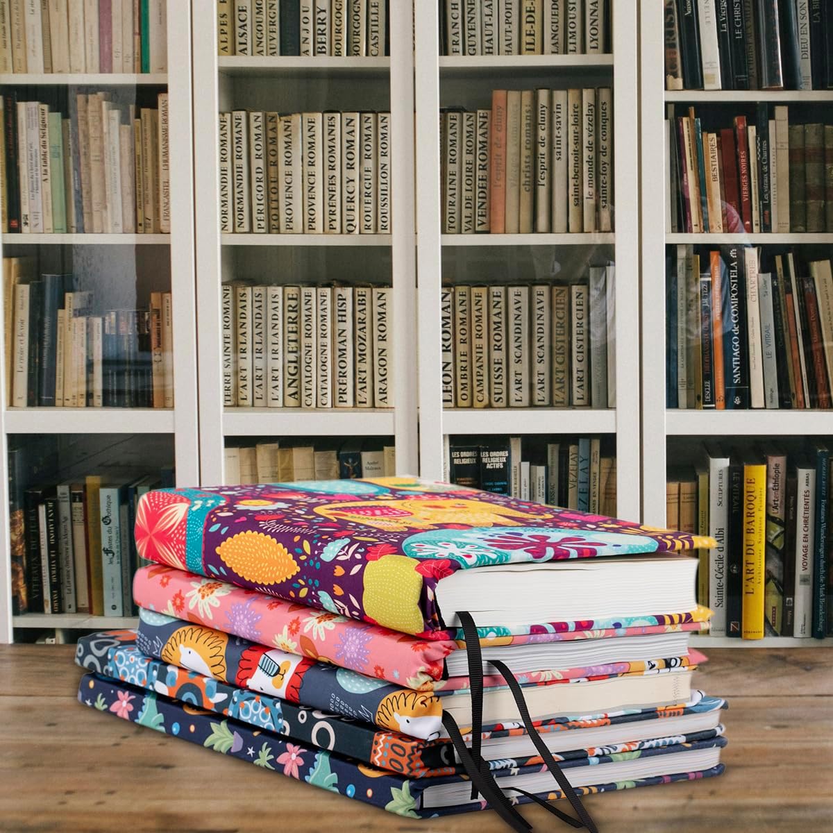 7 Pack Stretchable Book Covers, Jumbo Book Sleeves for Textbook Hardcover Books up to 9 x 11 Inches, Reusable, Washable and Protective Textbook Covers for School Kids Boys Girls