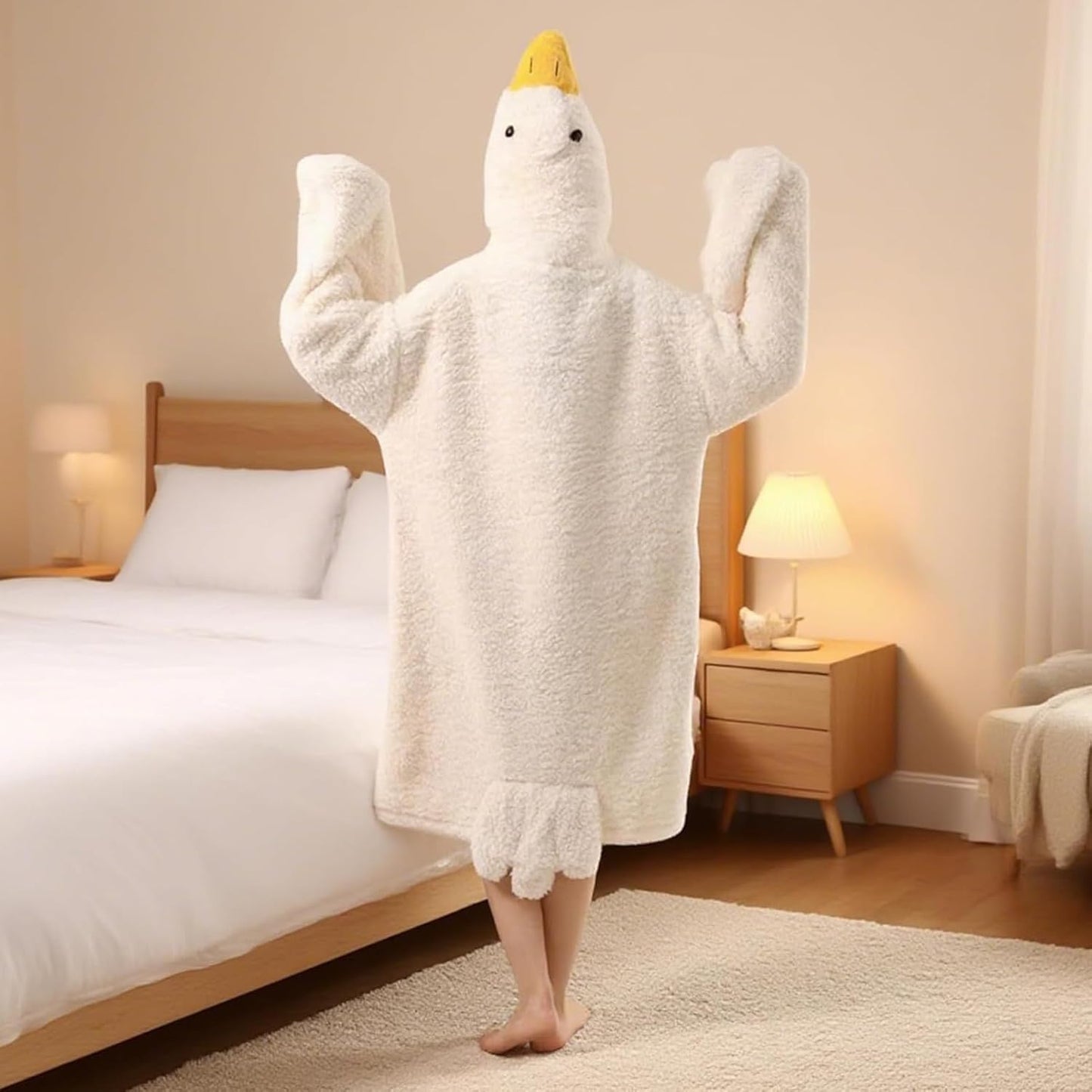 Wearable Blanket - Geese Shape Oversized Hoodie Sweatshirt, Ultra Soft Warming Pajama Wrap with Plush Lined Interior Giant