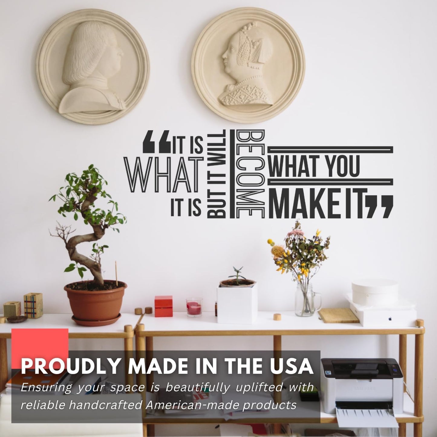 My Vinyl Story – It is What It is Wall Decal – Inspirational Vinyl Quote for Office or Home, Motivational Wall Sticker, Easy to Apply and Removable (Black, 42x14 inches)