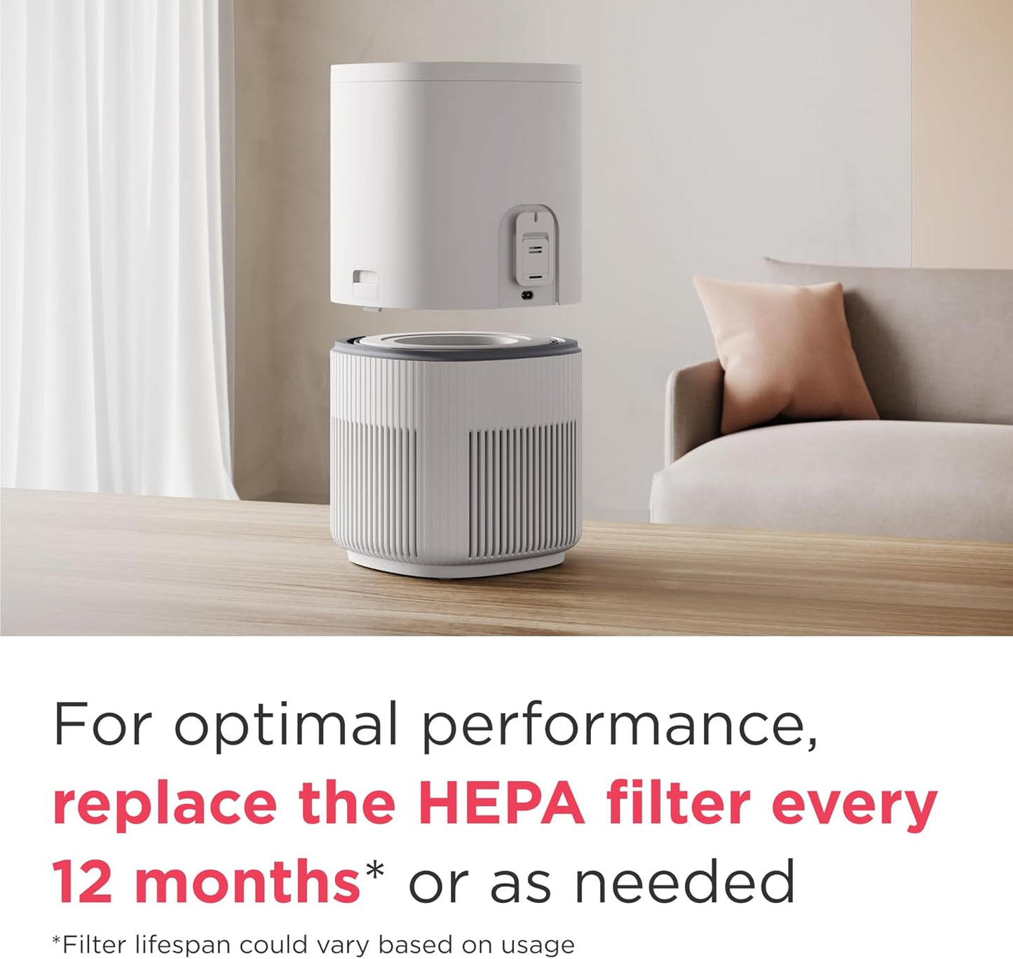 Frigidaire PureA300 HEPA Air Purifier for Small Bedrooms, Covers up to 850 Sq. Ft., 3-Stage Filtration, Energy Star Certification, Air Quality Monitoring, Smart Mode, Ultra Quiet, White