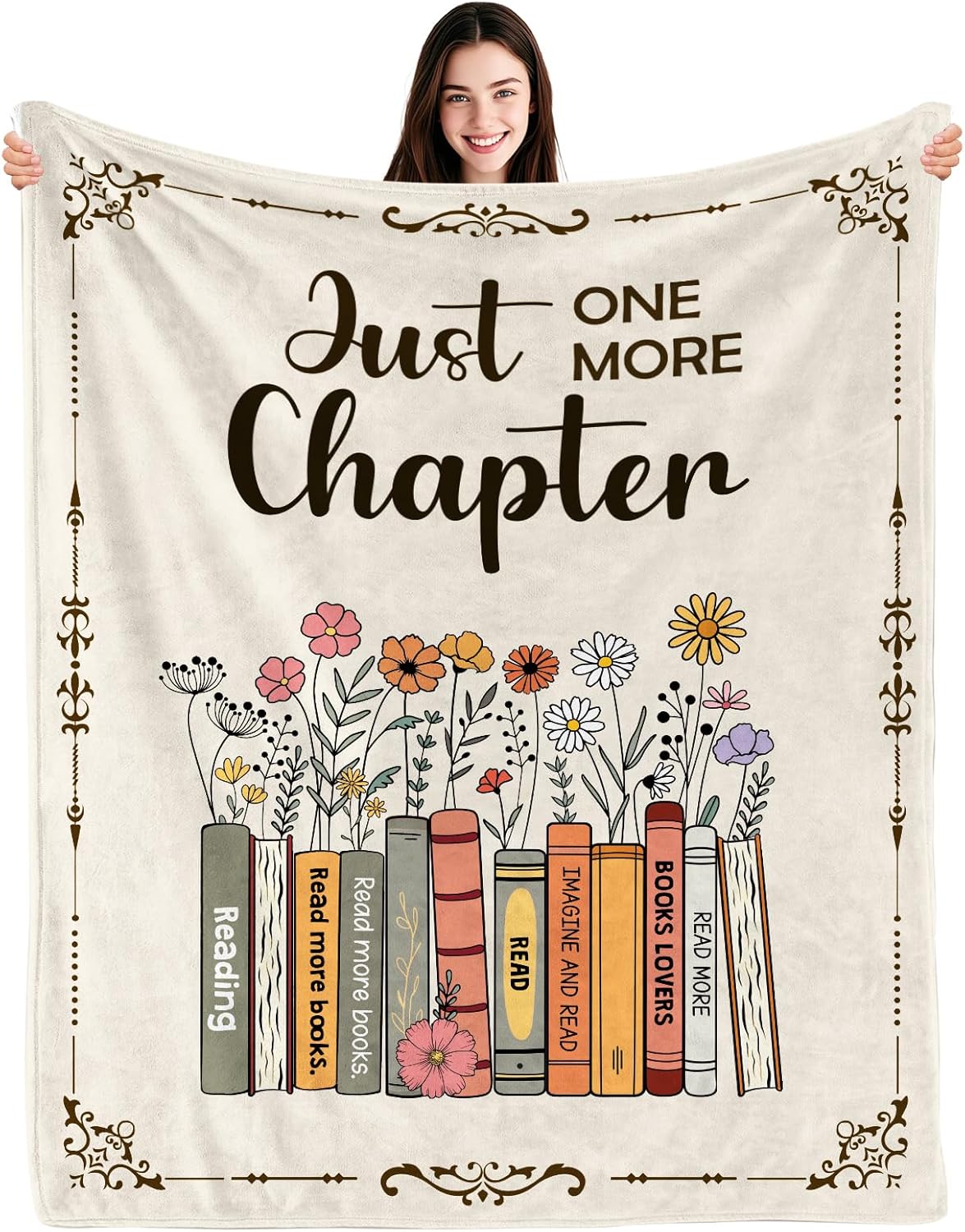 Book Lovers Gifts Blanket - Reading Gifts for Book Lovers, Reading Gifts for Women, Books Club Gift for Reader Bookish Bookworm, Christmas Birthday Gift for Books Lover Librarian Teacher, 60"x50"