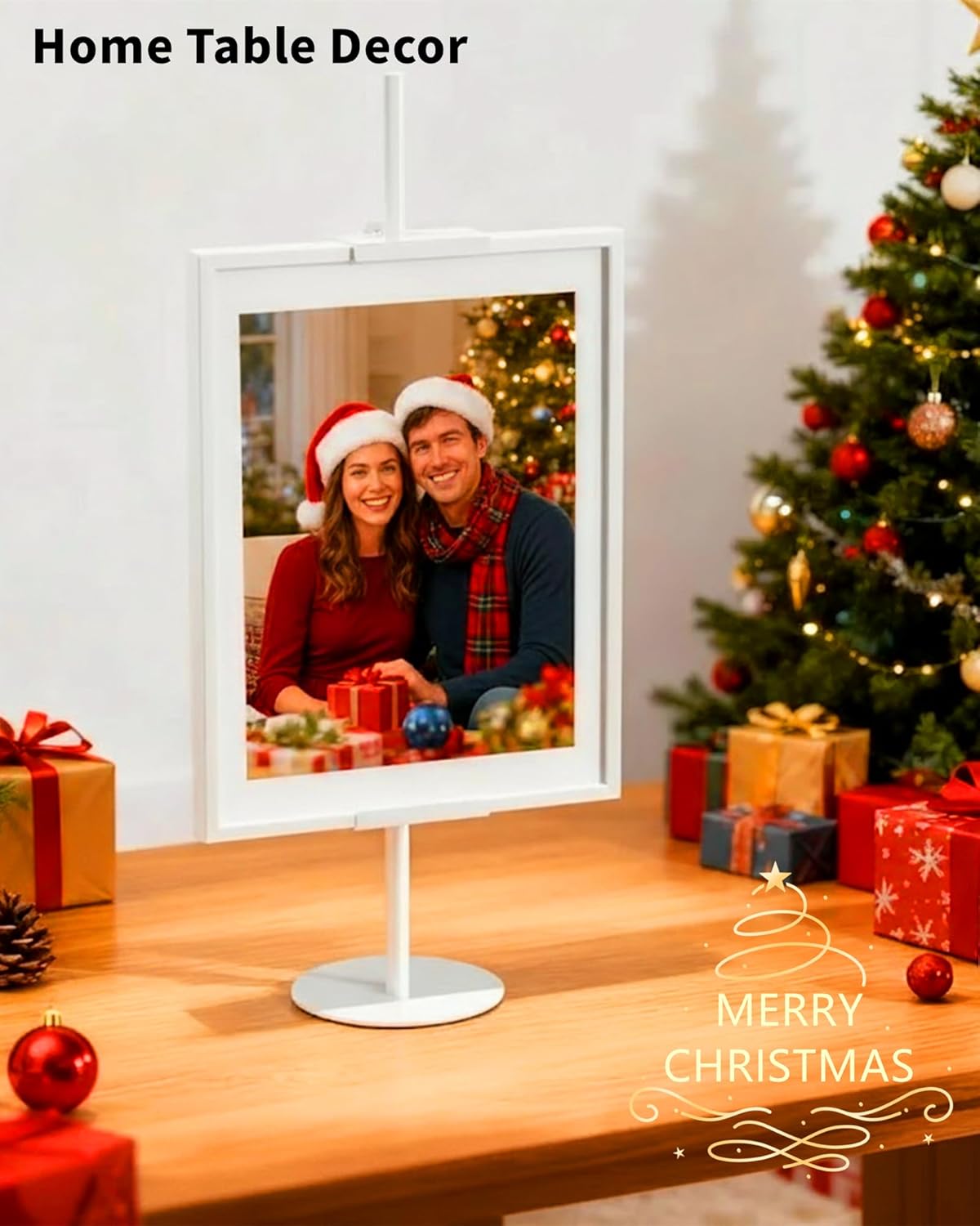 Adjustable Tabletop Easel Stand 29" H Picture Easels for Display with Extension Screws for Thin or Thick Metal Picture Frame Holder Stand Table for Picture, Artwork, Photos,Signs (White)