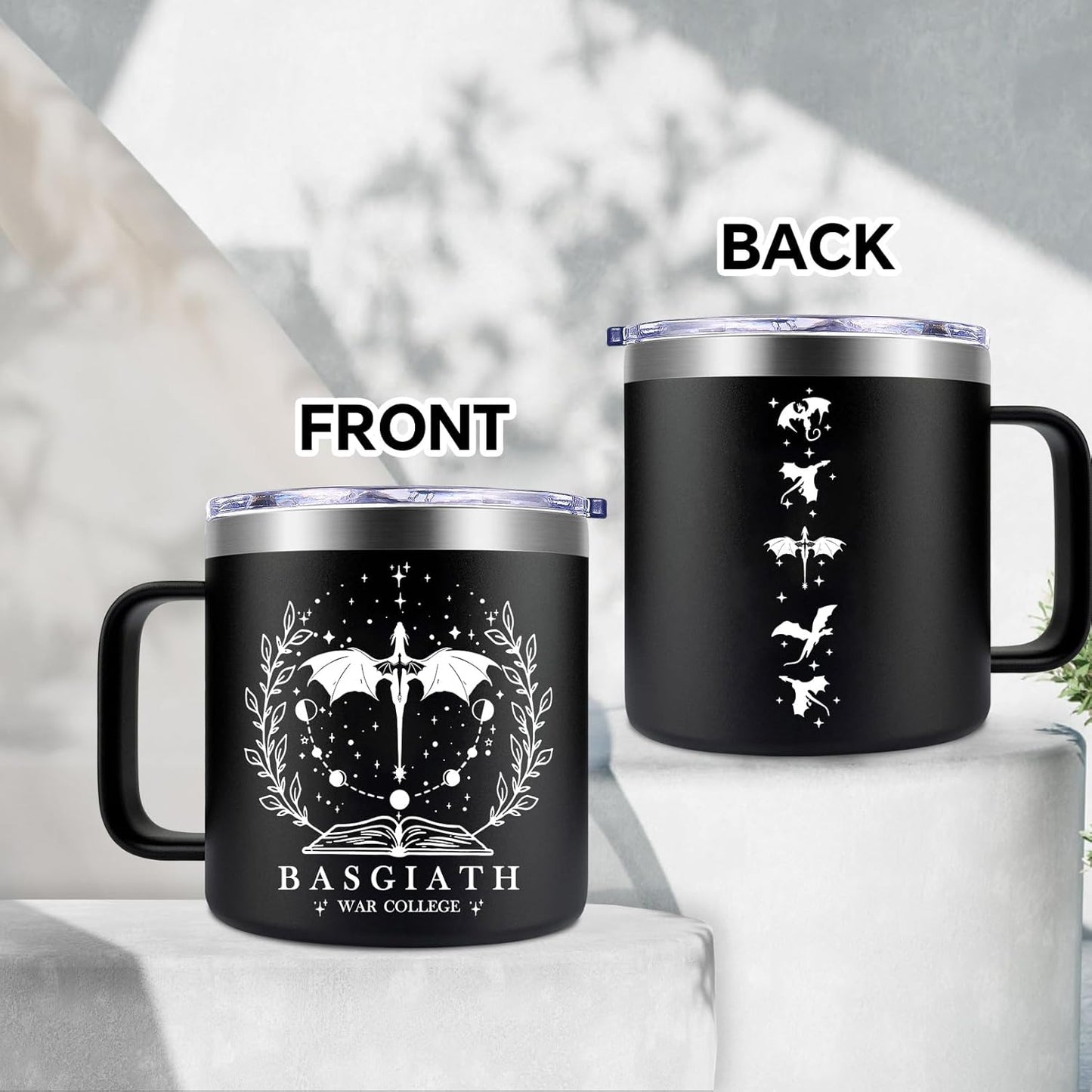 Fufendio Fourth Wing Funny Mug 14oz, Fourth Wing Gift Merch, Inspired Fantasy Book Lover Gifts, 4th Wing Bookish Dragon Merchandise