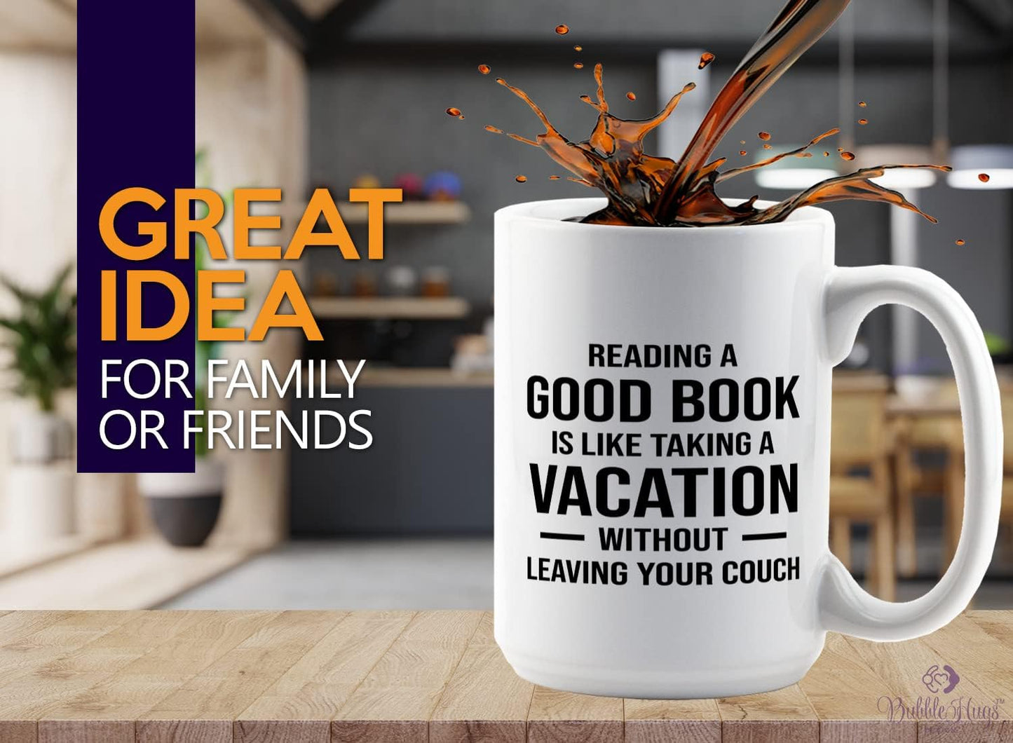 Book Club Coffee Mug 15oz White -Reading a Good Book - Book Lover Gift For Teacher Bibliophile Woman of Letters Bulk Readers Academic