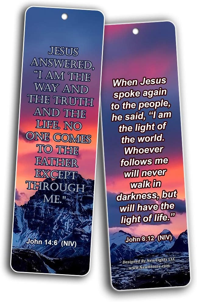 NewEights Life Bible Verses Bookmarks NIV (30 Pack) - Handy Reminder About God’s Grace – Daily Motivational and Encouragement Card Collection Set – Meaningful Gifts for Church