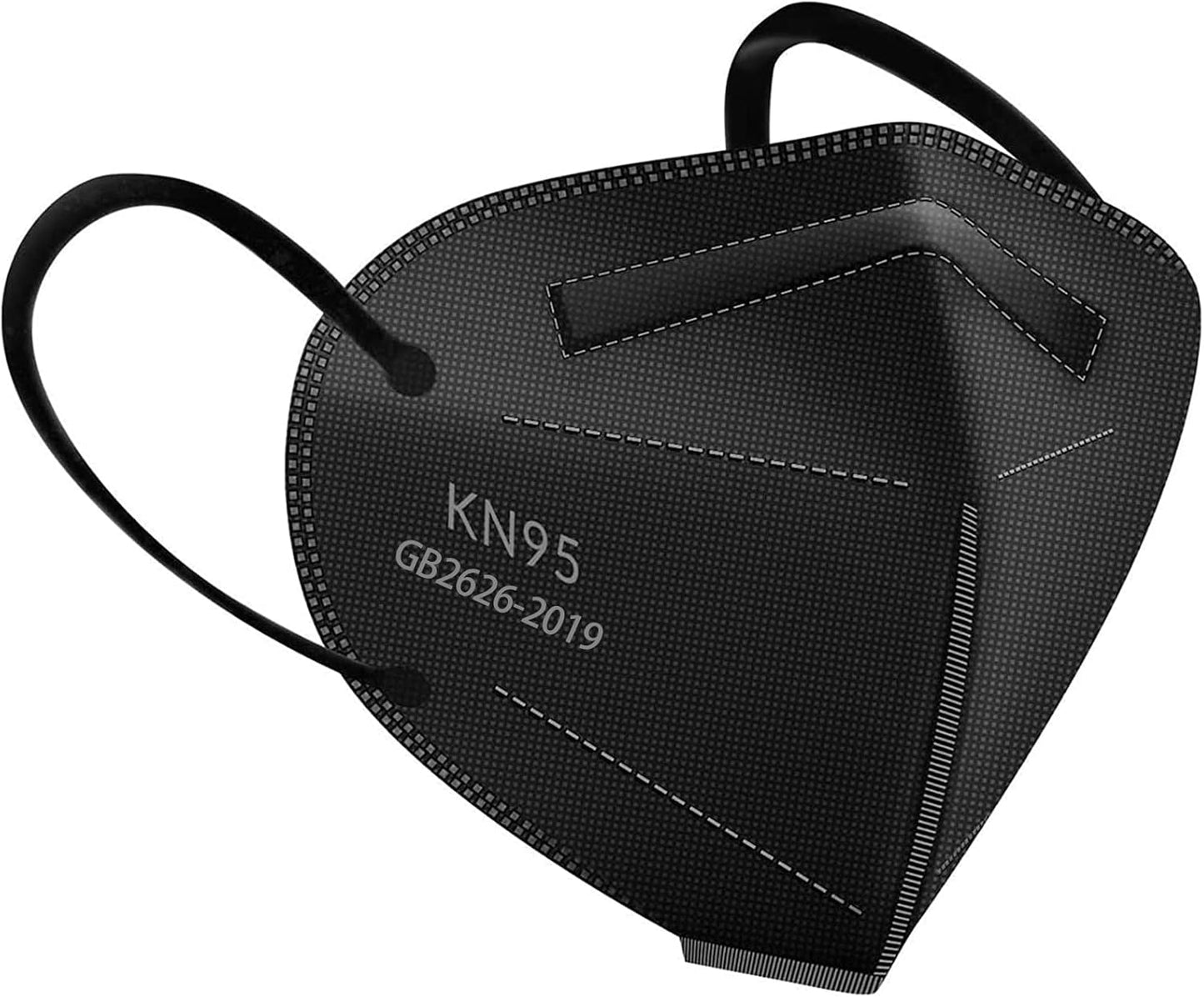 HUHETA KN95 Face Mask 60 PCs, 5-Ply Safety Masks for Men & Women, Filter Efficiency>=95% (Black Mask)