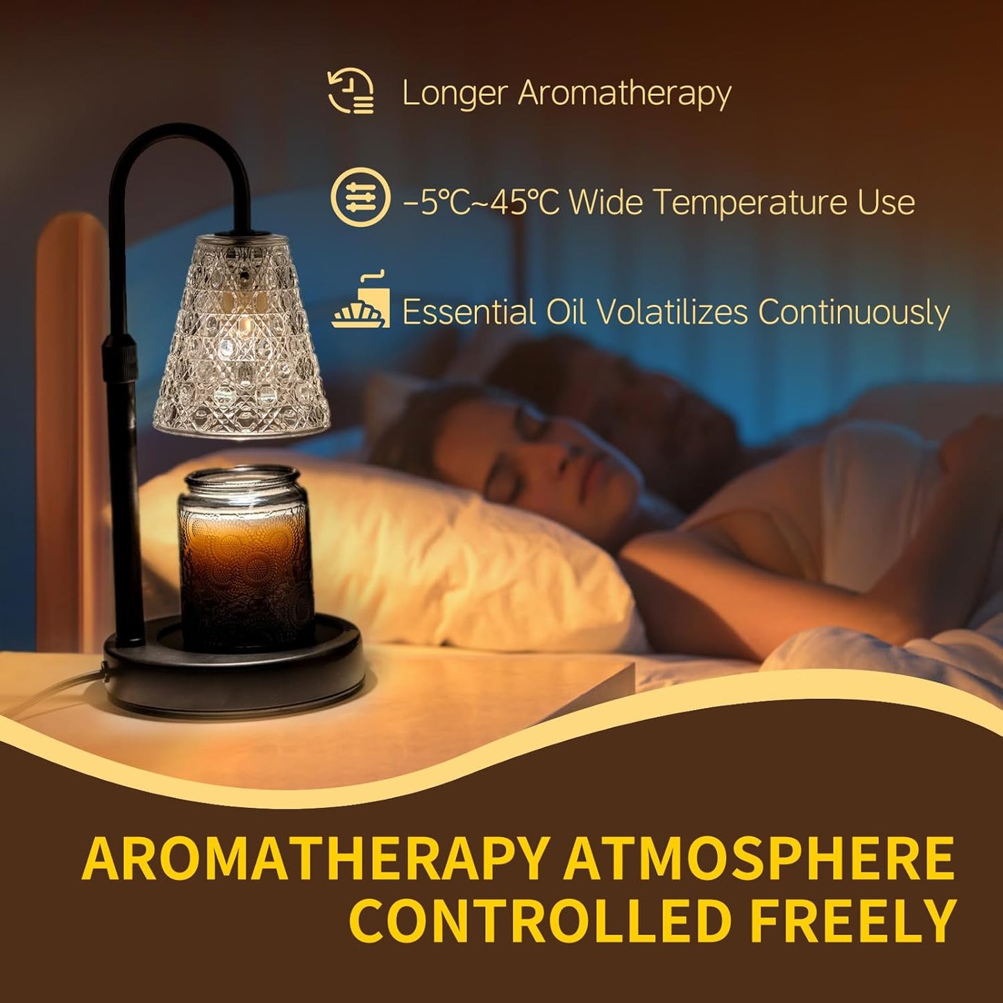 Candle Warmer Lamp with Timer Dimmable, Birthday Gifts for Her Women Mom, House Warming Gifts New Home Decor, Wax Melt Warmer with 2 Bulbs
