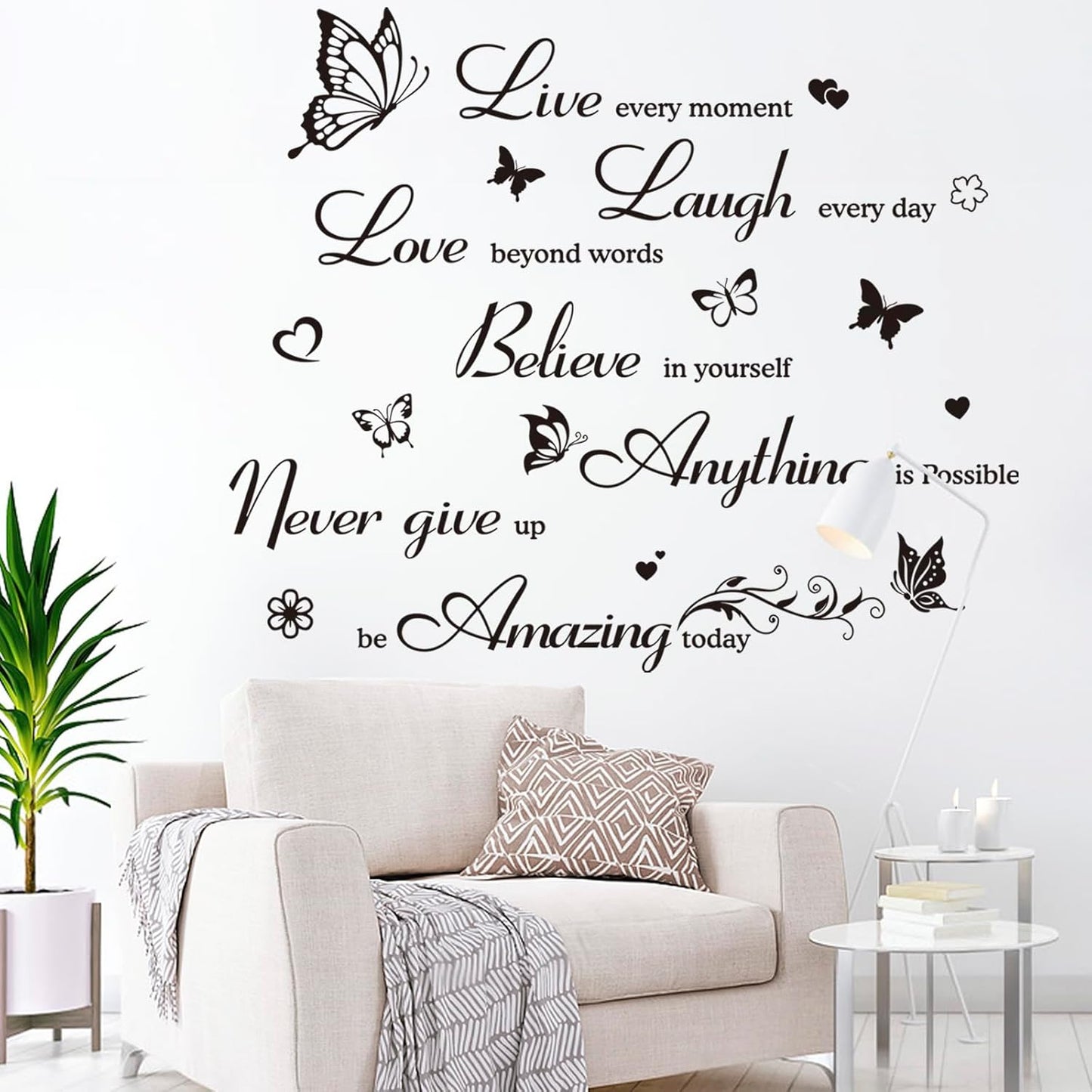 Inspirational Wall Decals Quotes Wall Stickers Motivational Wall Art Decor Positive Word Wall Decoration for Bedroom Living Room Hallways Family Office Dorm Room