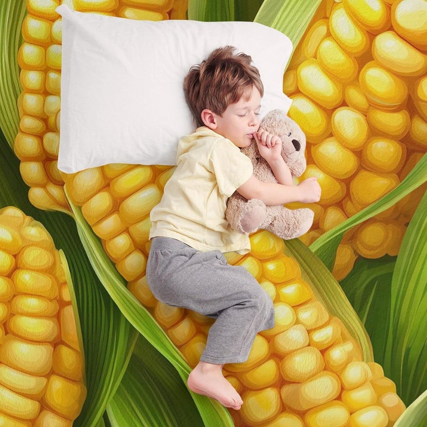 Food Corn Throw Blanket for Couch Bed Plush Cozy Fuzzy Flannel Blanket for All Season 55"x70"