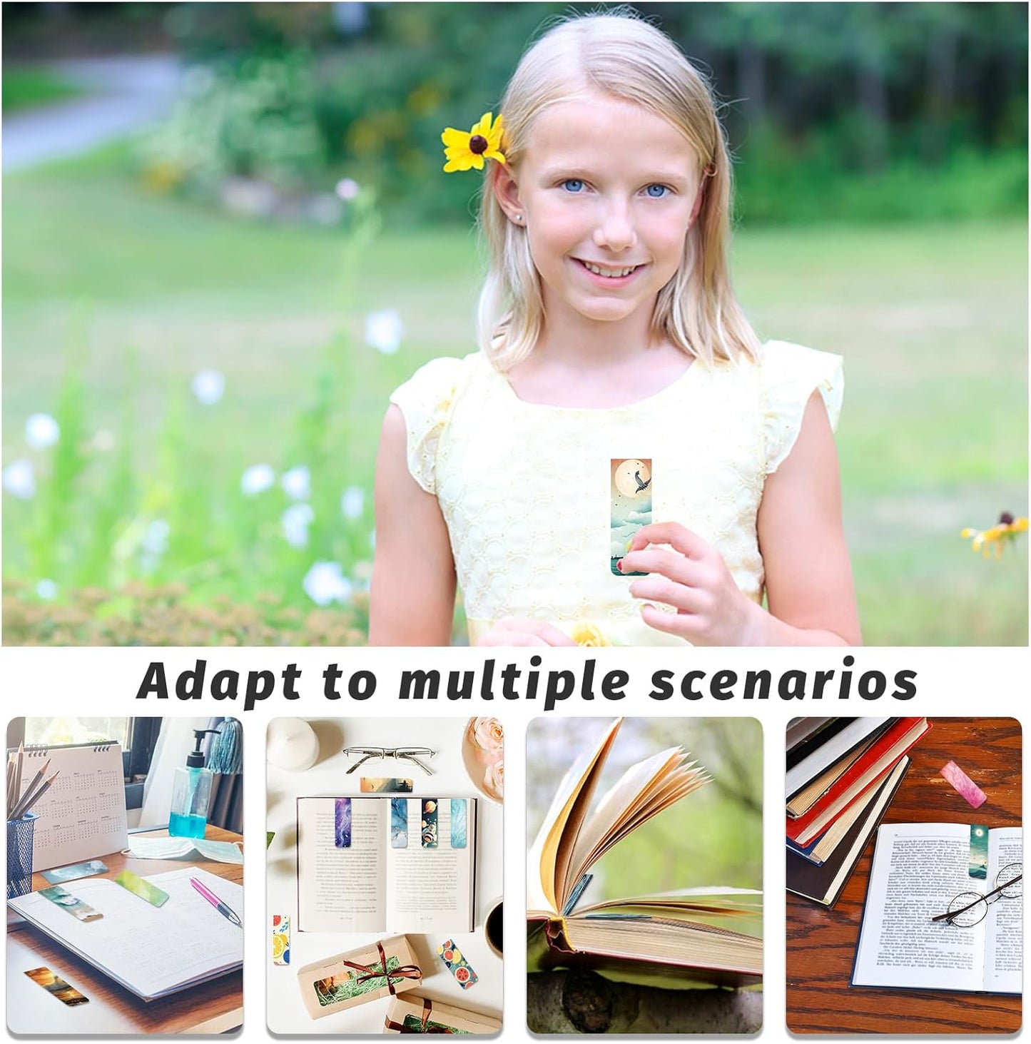 48 Pieces Magnetic Bookmarks Magnet Page Markers – Cute Magnet Bookmark Clips with Storage Boxes – Bookmarks for Reading Women & Men – Christmas Gifts & Teacher Gifts