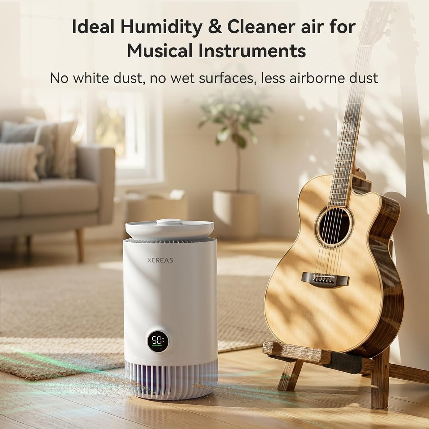 Humidifier and Air Purifier in One, Evaporative Humidifier and HEPA Air Purifier Combo for Bedroom, 0.8 Gal Water Tank Top Fill, 23dB Quite Mist-Free