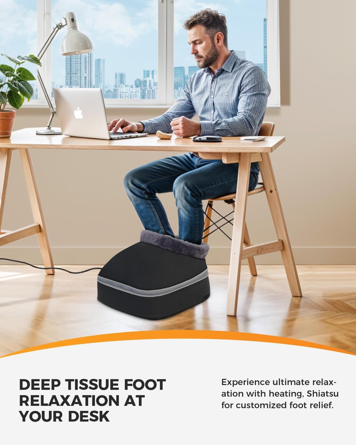 CooCoCo Shiatsu Foot Massager with Heat, Birthday Gifts for Women, Feet Massager for Plantar Fasciitis, Neuropathy, Foot Warmer for Circulation and Pain Relief, Feet Heater Under Desk