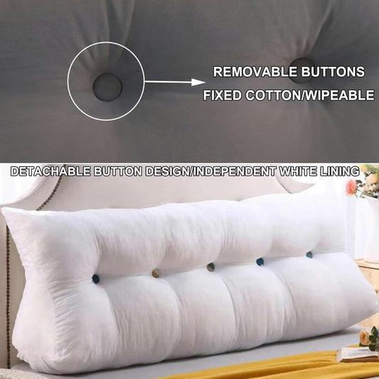 Solid Color Triangular Headboard Pillow, Reading Pillow Back Support Day Bed Lumbar Cushion for Home Dorm Day Bed with Removable Cover