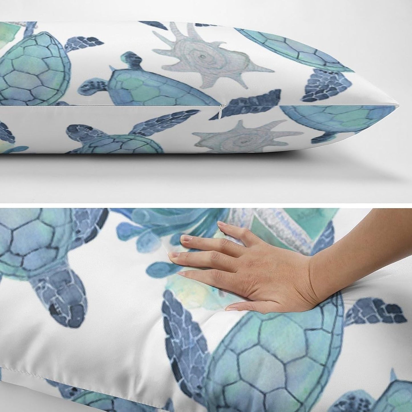 Sea Turtle Body Pillow Cover with Zipper Line Turtles Starfish and Coral Long Body Pillowcase Ocean Animal Reptile Tortoise Full Pillow Case Decorative for Couch Room Bedroom 20x54