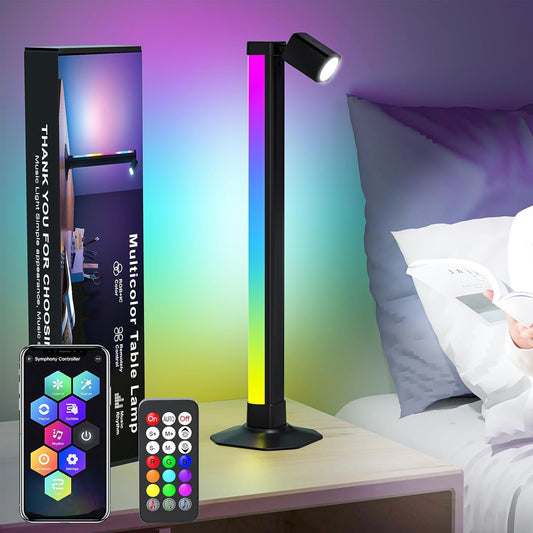 Smart Light Bar with Swivel Lamp, LED Light Bar for Room, RGB & IC Ambient Backlight with 16 Million Colors, 213 Preset & 8 Scene Modes, Dynamic Music Sync, 3 Modes Control, for Gaming, Read