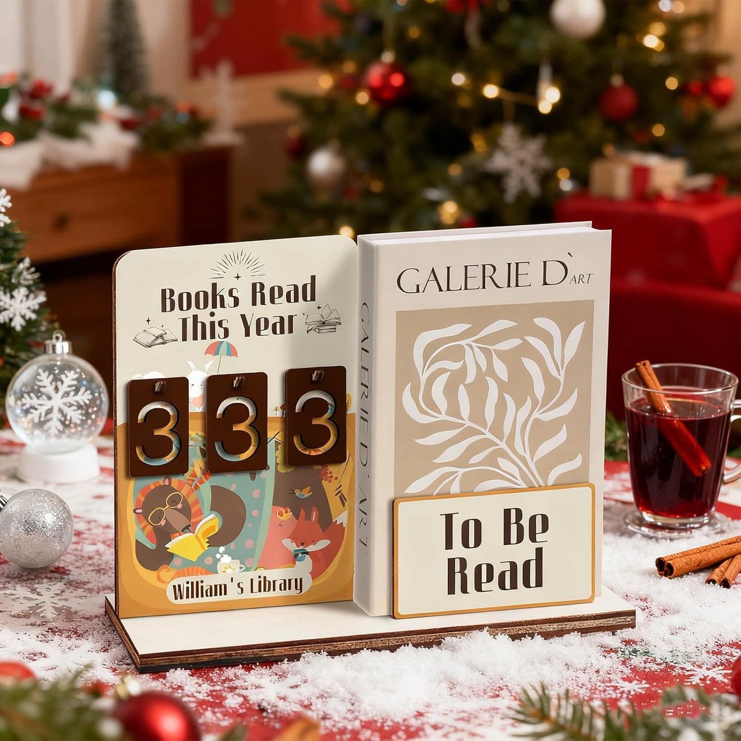 Books Read This Year Counter Sign, Book Shelf Decor, Book Lover Gifts for Women, Wooden Reading Tracker, library Decor for Home, Gift for Readers, Teachers, Librarians (Color 8)