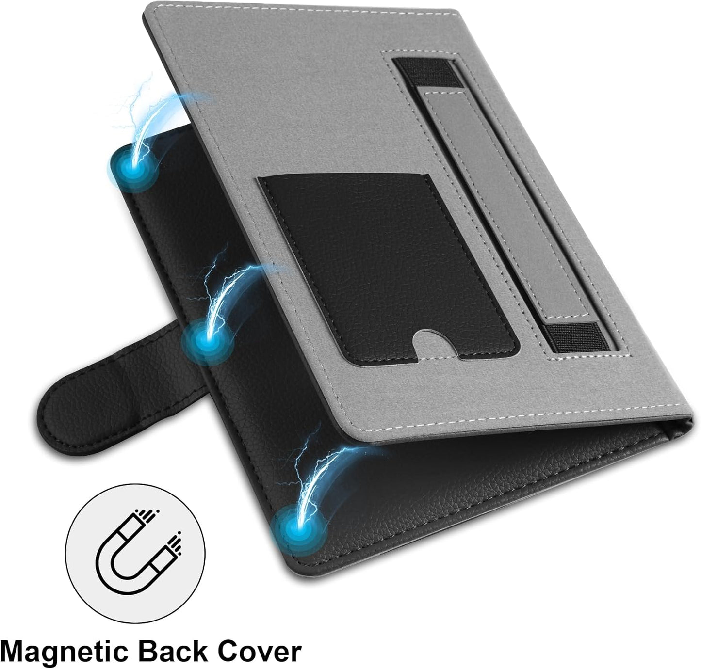 Universal Case for 6-6.8 inch E-Book Reader Compatible with 6.8" Kindle Paperwhite/6-6.8" Kobo Clara HD/Kobo Clara 2E,6" EReader Protective Cover Built-in Pocket,Black