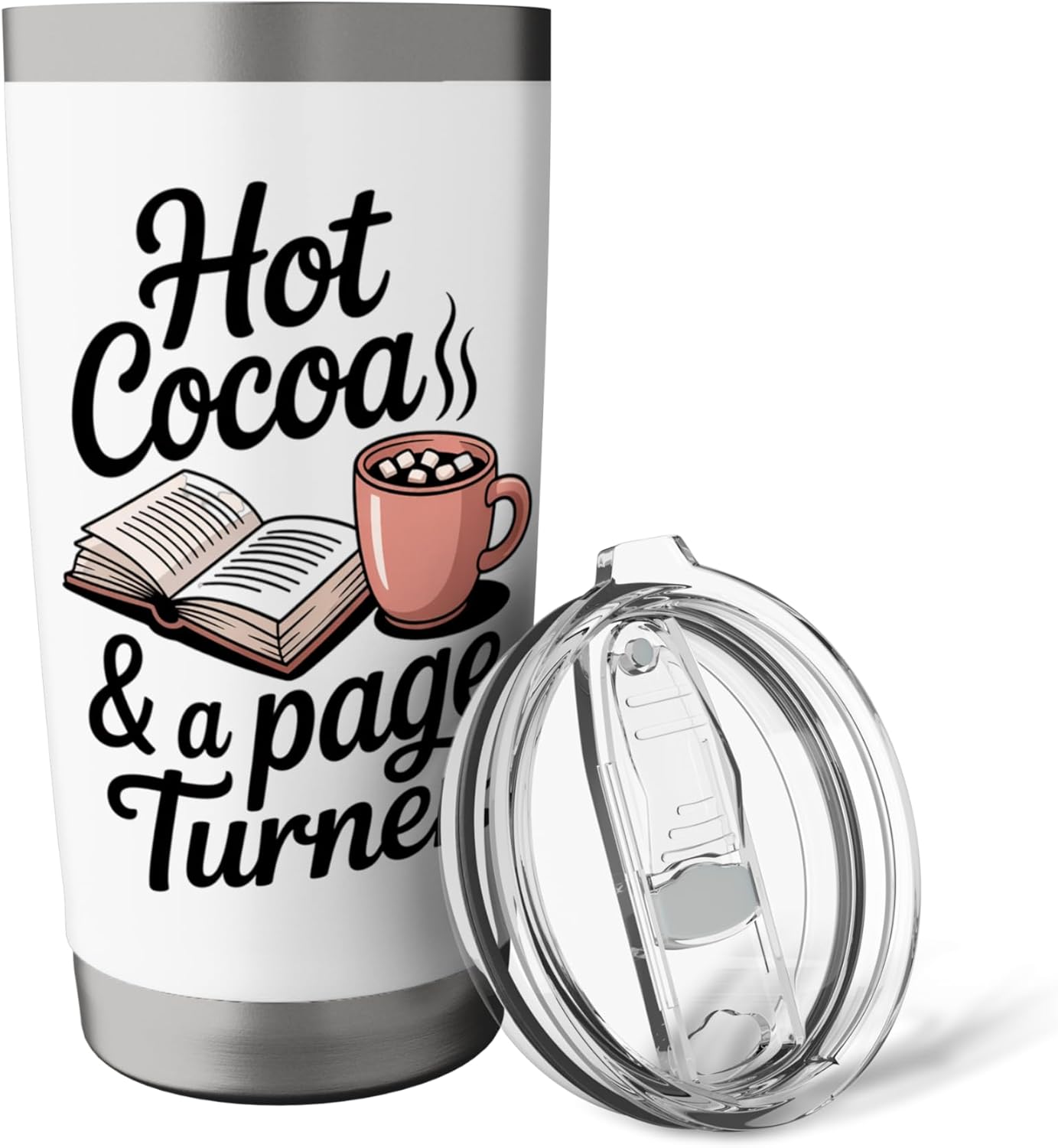 Hot Cocoa and a Page Turner Book Lovers Hot Chocolate Stainless Steel Insulated Tumbler
