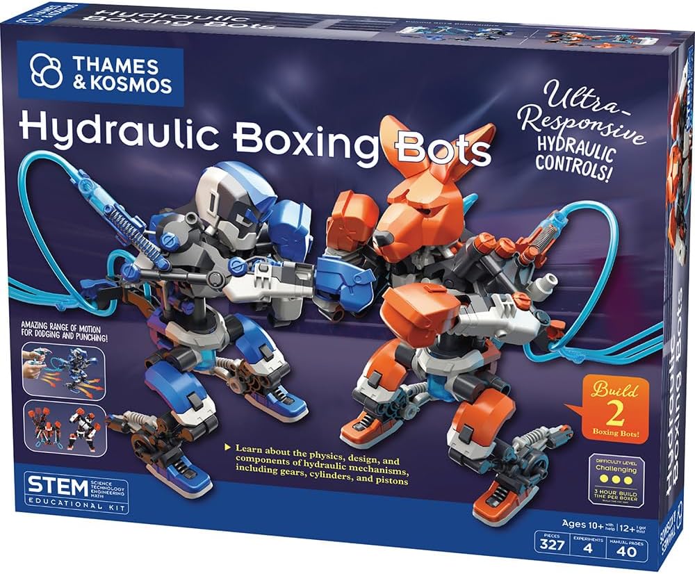 Thames & Kosmos Hydraulic Boxing Bots Building & Construction for Babies, White and Blue