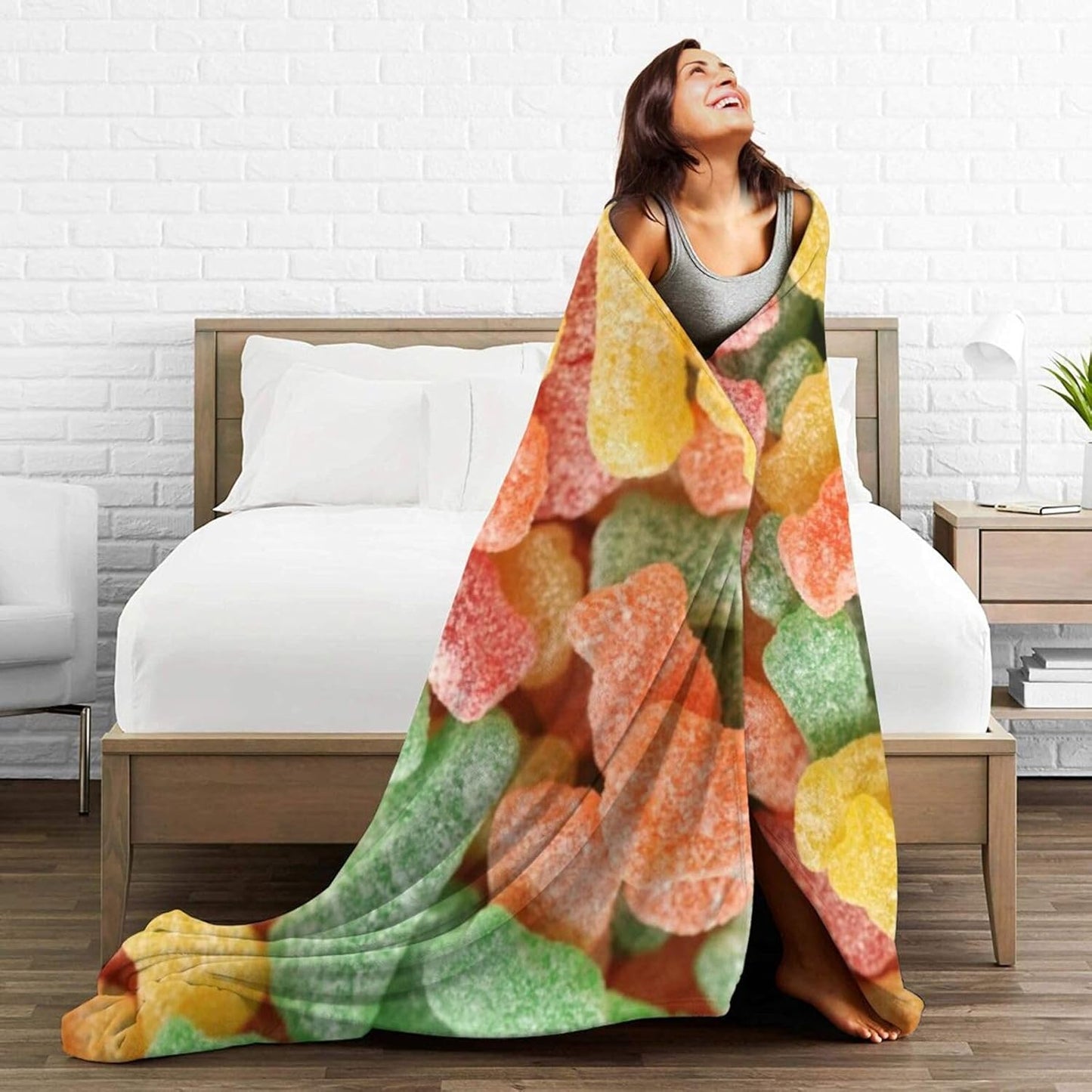 Pindola Candy Throw Blanket Warm Lightweight Soft Cozy Warm Home Decoration 60"x50" for Teen