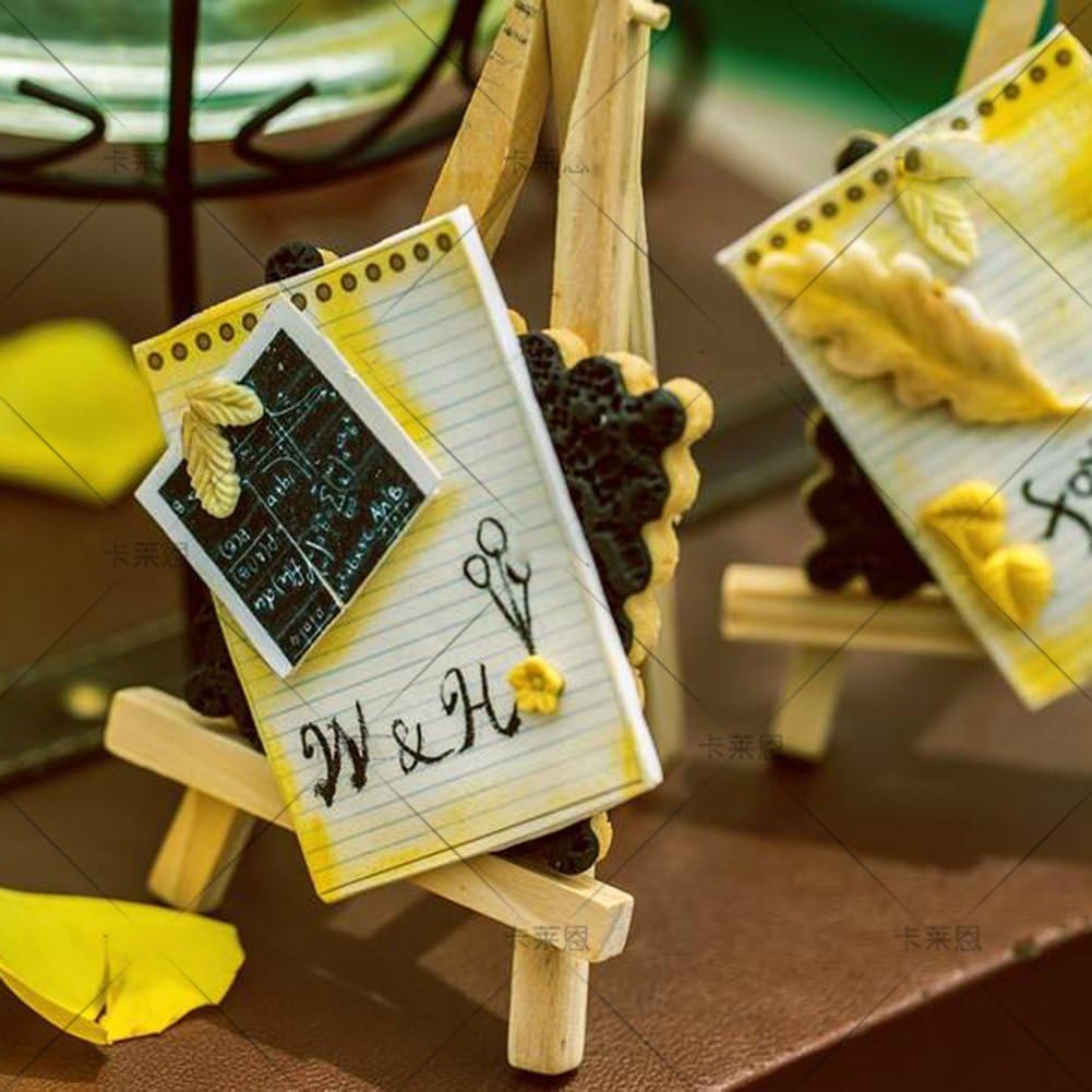 SK 12pcs Mini Wooden Easels Display Stand Photo Painting Display Portable Tripod Holder Stand- 6Inch (Wood)