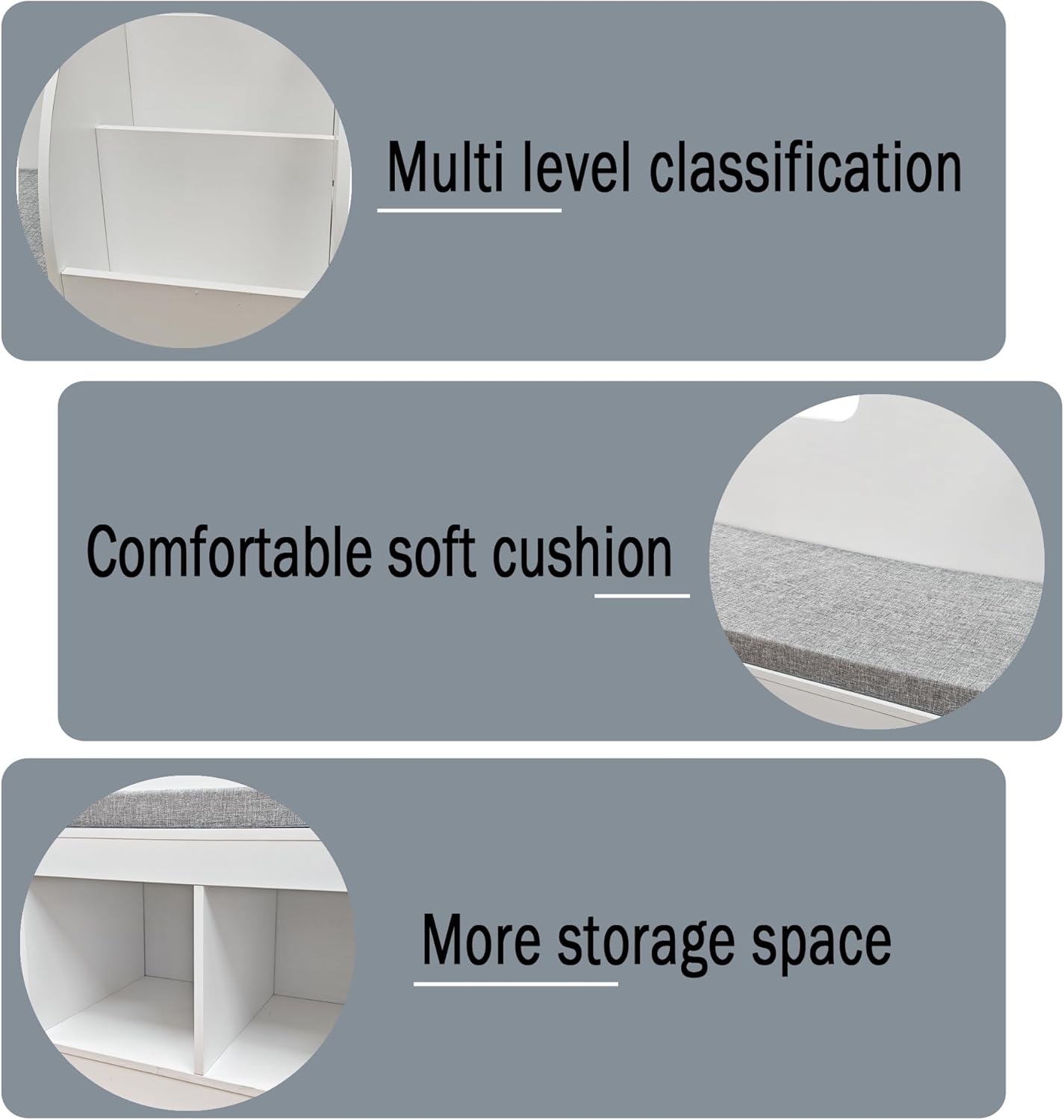 TaoHFE Reading Nook for Kids with 4 Storage Cubes and Cushion, Kid Bench with Kids Bookshelf and Toy Storage, Multifunctional Kids Reading Nook for Living Room, Kid Room, Nursery, White