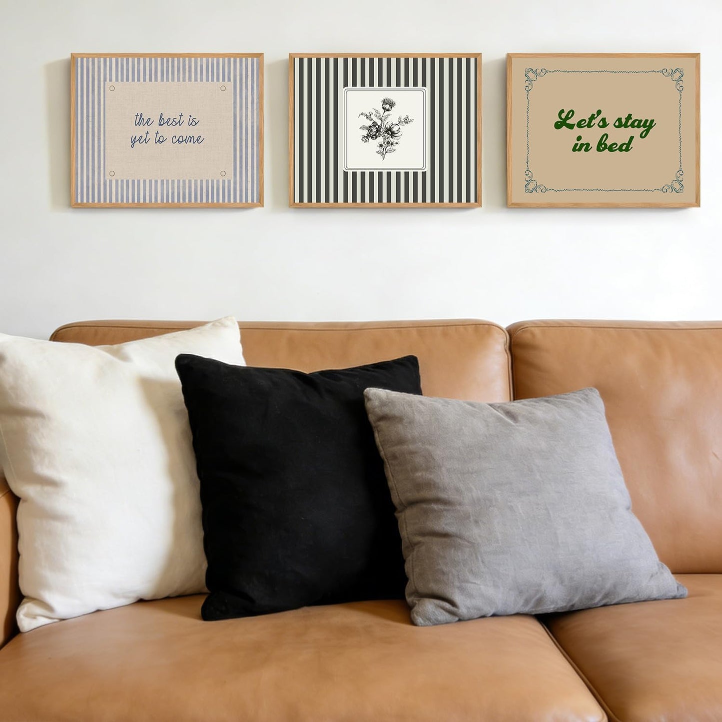 Baby Plum Let's Stay in Bed Canvas Wall Art Funny Quotes Poster Funky Valentines Day Art Prints Trendy Painting for Living Room Bedroom Dorm Apartment Office Hotel 8x10 Inch Unframed Aesthetic Artwork