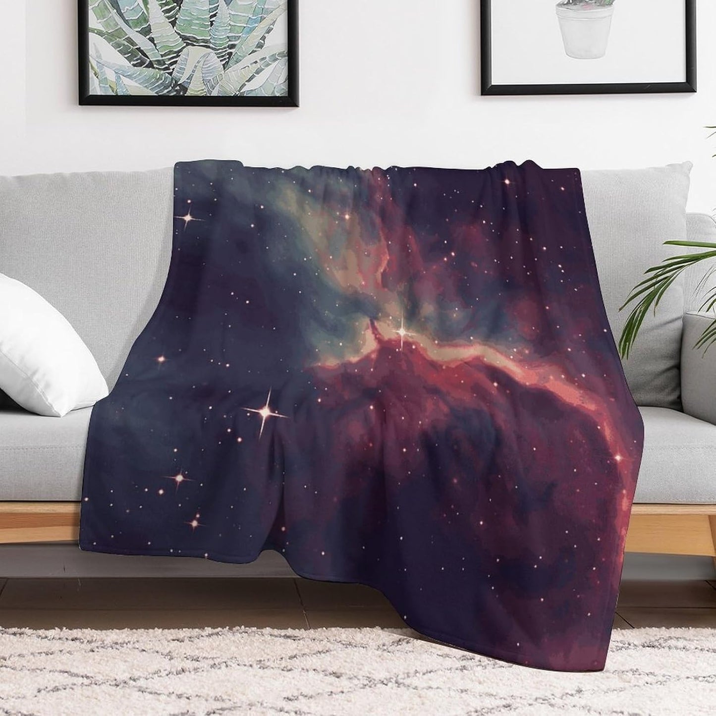 Star Field in Deep Space Blanket Super Soft Lightweight Throw Blanket Cute Cozy Warm Bed Blanket Decorative Fuzzy Blanket All-Season Home Decor Gift for Sofa Couch Living Room 50"*60"（130 * 150cm）