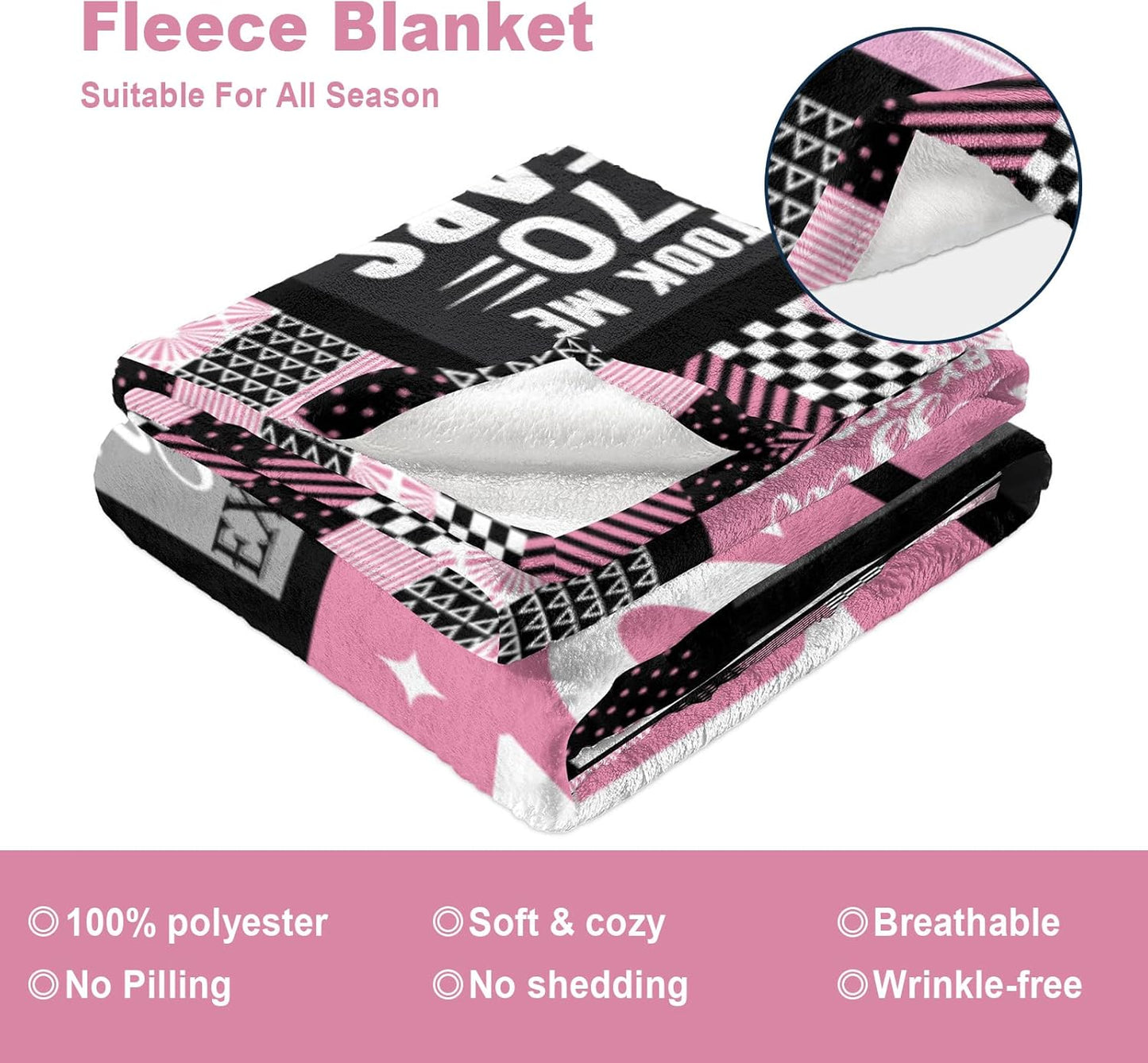 70th Birthday Gifts for Women - 50"x60" Soft & Cozy Throw Blanket - Perfect for 70-Year-Old Birthday Celebration, Party Decor, or Unique Gift Idea, Ideal for 70th Party Favors or 70s Decor