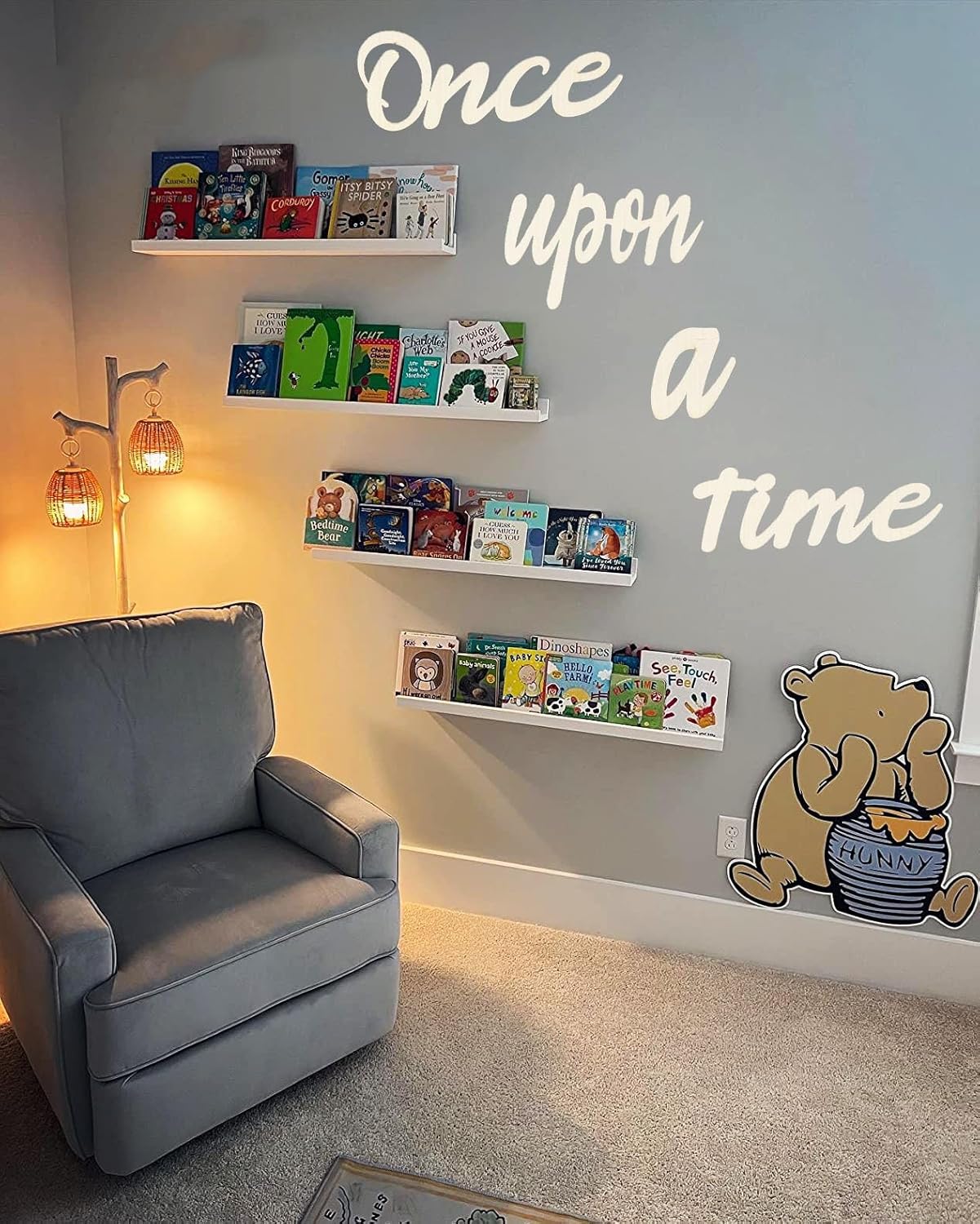Wooden Wall Art Sign, Once Upon a Time Nursery Decor for family Bookshelf, Reading Nook, Daycare, Classroom for Reading Corner Kids Room Family Bookshelf Home Décor Birthday Present DIY Decoration