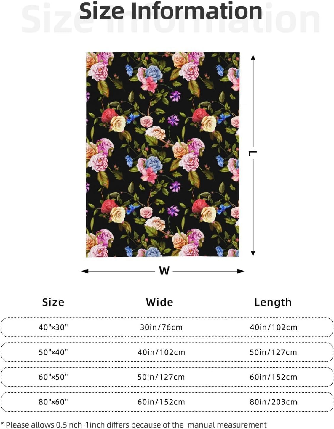 Colorful Peony Flowers Print Fleece Throw Blanket Ultra Soft Cozy Decorative Flannel Blanket All Season for Home Couch Bed Chair Travel 80x60in