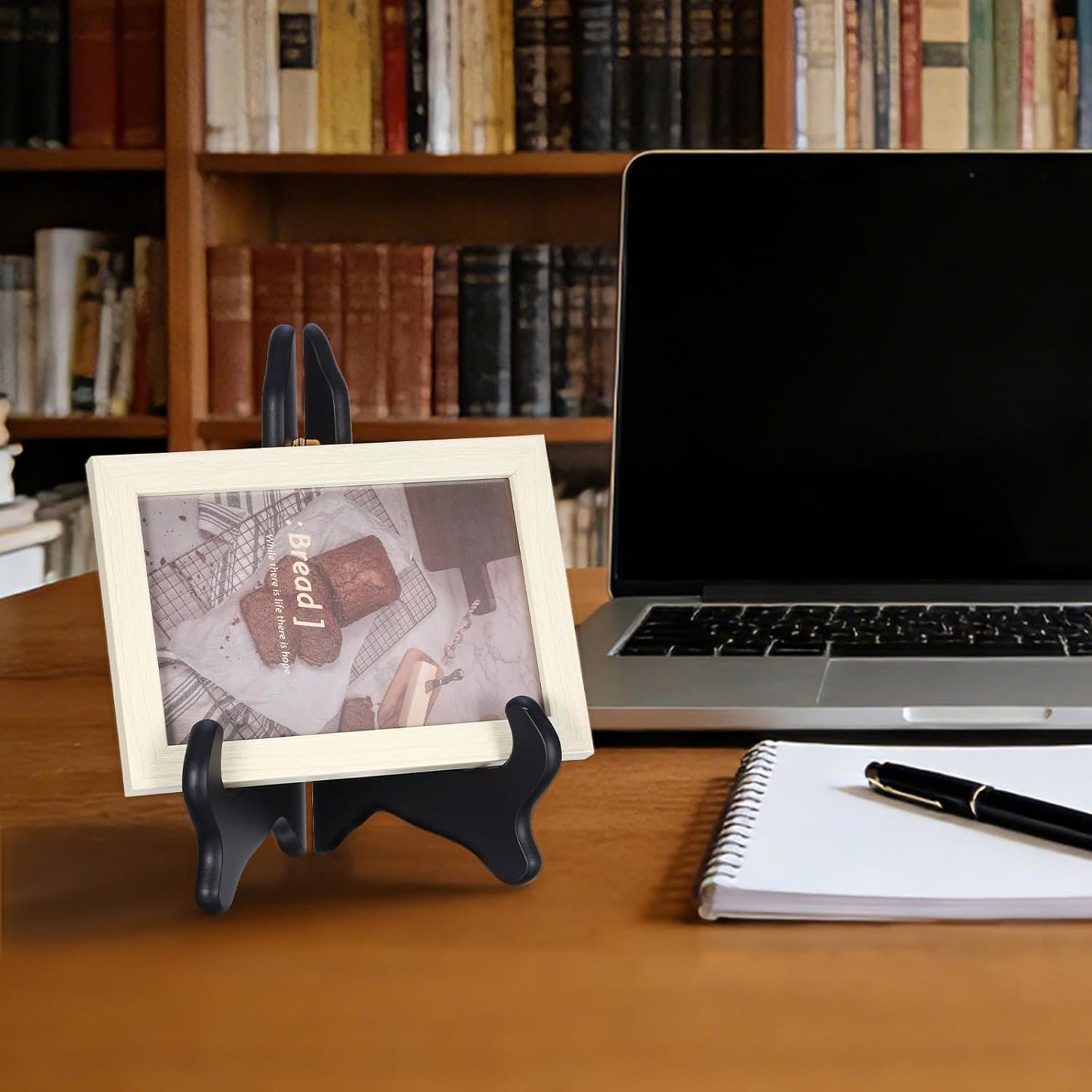 Small Plate Stand for Display 8 Inch Wooden Black Easel Plate Holder For Displaying Decorative Mini Easel Frame Picture Stands for Displays Book Dish Card Picture Cd