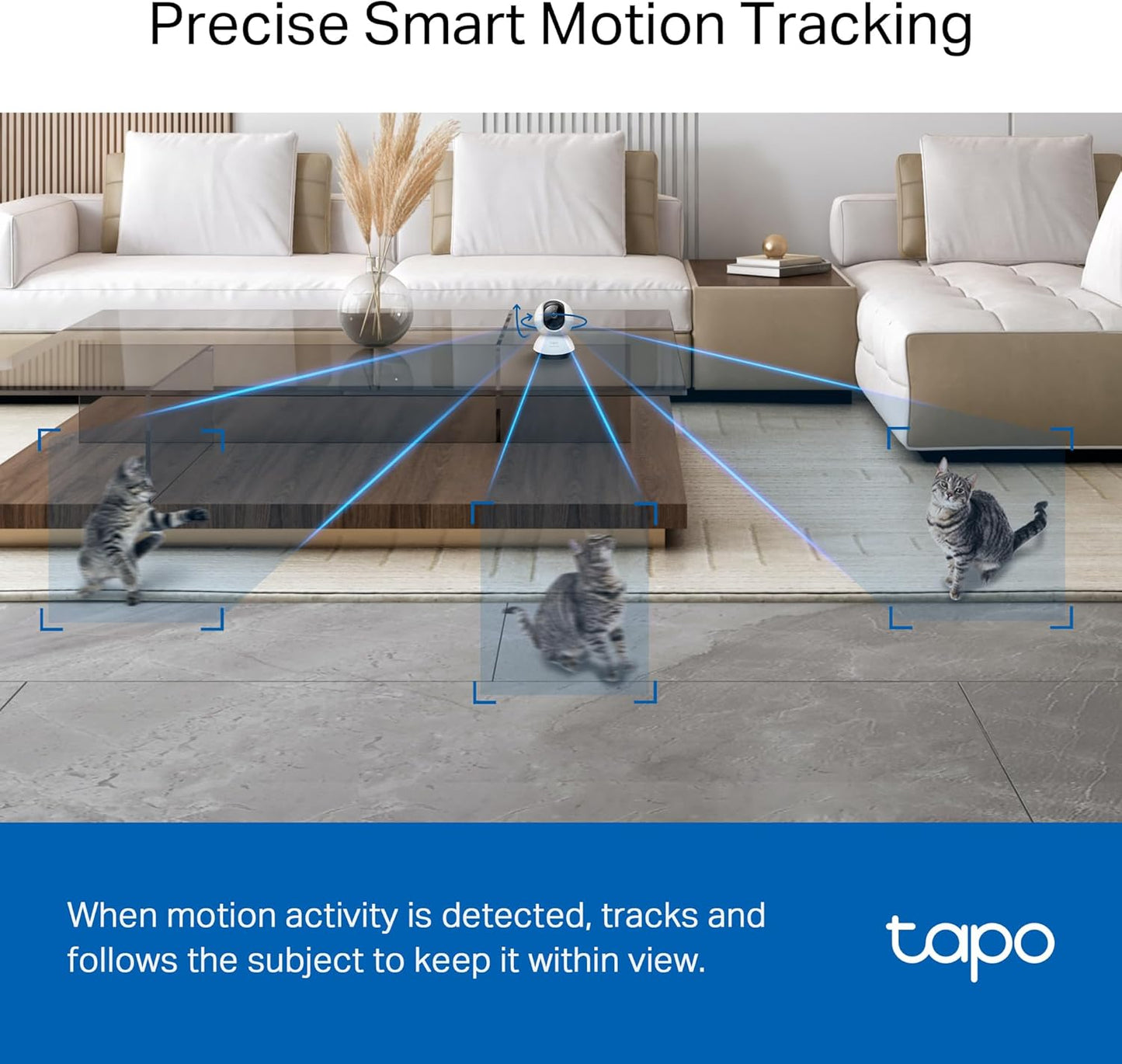 TP-Link Tapo 2K QHD Pan/Tilt Security Camera for Pet Camera, Baby Monitor, Motion Detection, Motion Tracking, 2-Way Audio, Night Vision, Cloud &SD Card Storage, Works w/Alexa & Google Home(Tapo C220)
