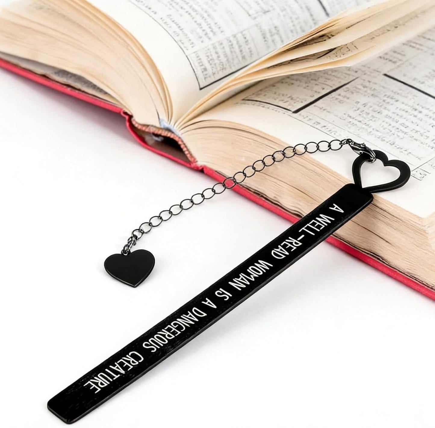 Funny Bookmarks for Book Lovers, Cute Black Stainless Steel Metal Bookmarks for Women, Readers,Writers,Dark Romance Reading Gift for Her, Best Friend, Teacher, Men, Student, Bookworm