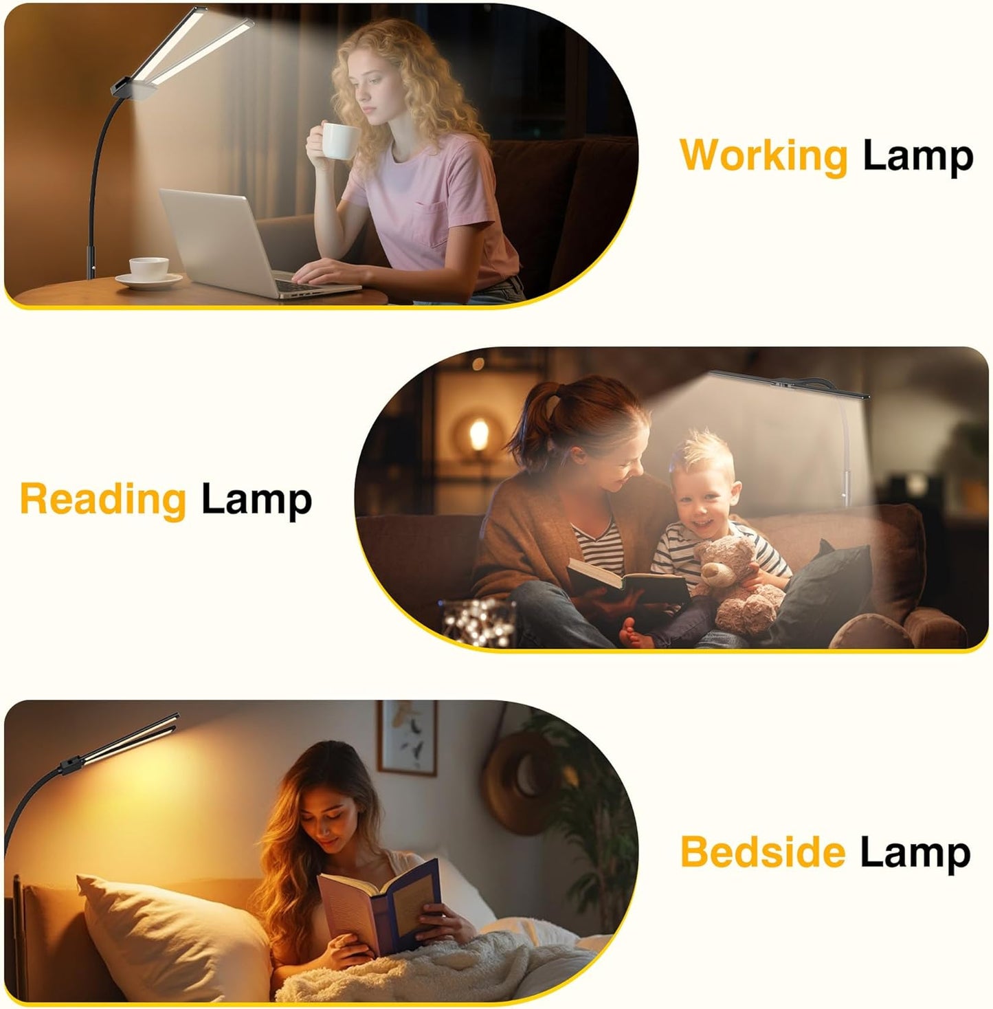 Rechargeable Cordless Floor Lamp with Battery 8000mAh, 15W Dual Head Adjustable Gooseneck LED Reading Lamp, Bright Floor Standing Light for Home, IP54 Rated