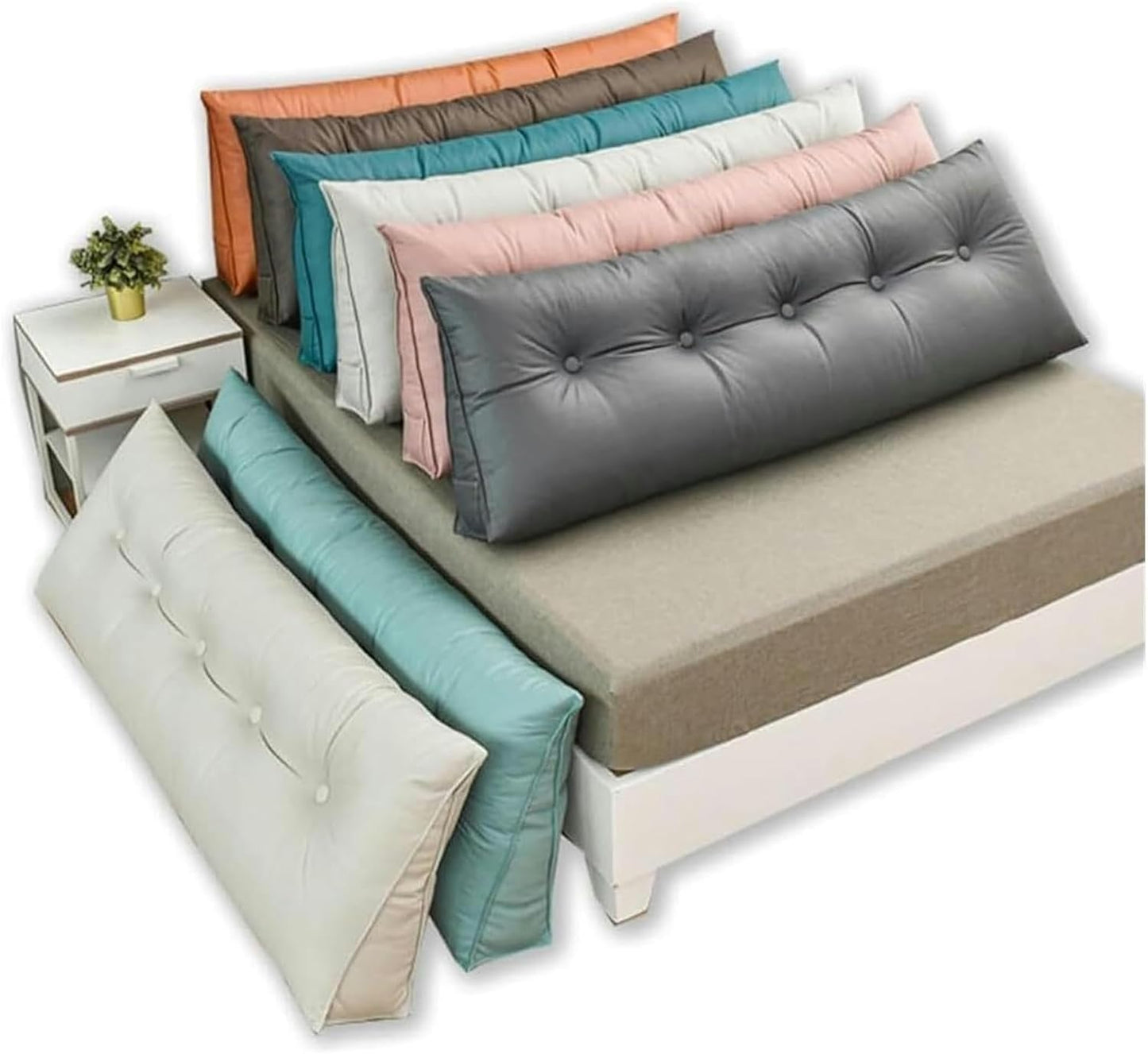 Triangular Headboard Pillow Day Bed Backrest Wedge Pillow, Large Pillow Cushion Triangular Headboard Backrest Positioning Support Reading Wedge Pillow for Bunk Bed Removable