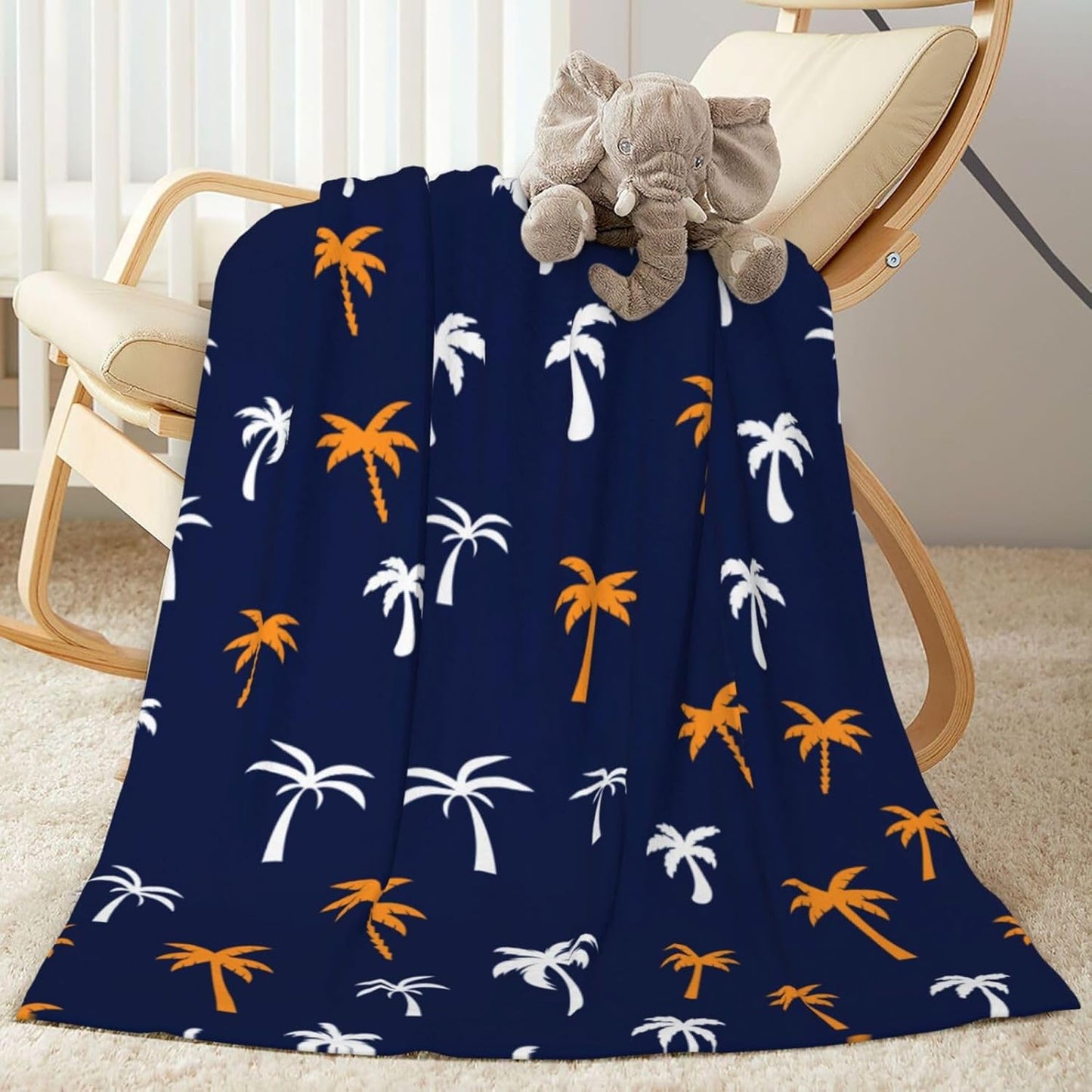 Coconut Palm Tree Throw Blankets All Season Ultra Soft Warm Summer Tropical Theme Fleece Blanket for Home Bed Sofa Couch Chair Outdoor Travel Camping 40x30 Inch