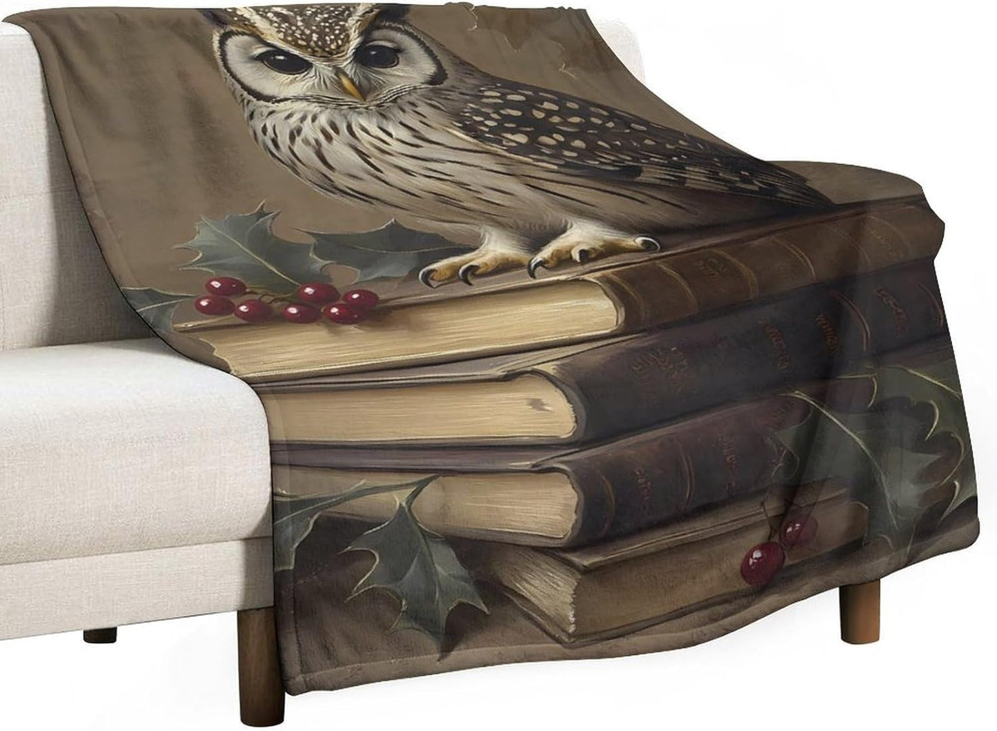 Owl Gothic Throw Blanket for Couch Bed Plush Cozy Fuzzy Flannel Blanket for All Season 40"x60"