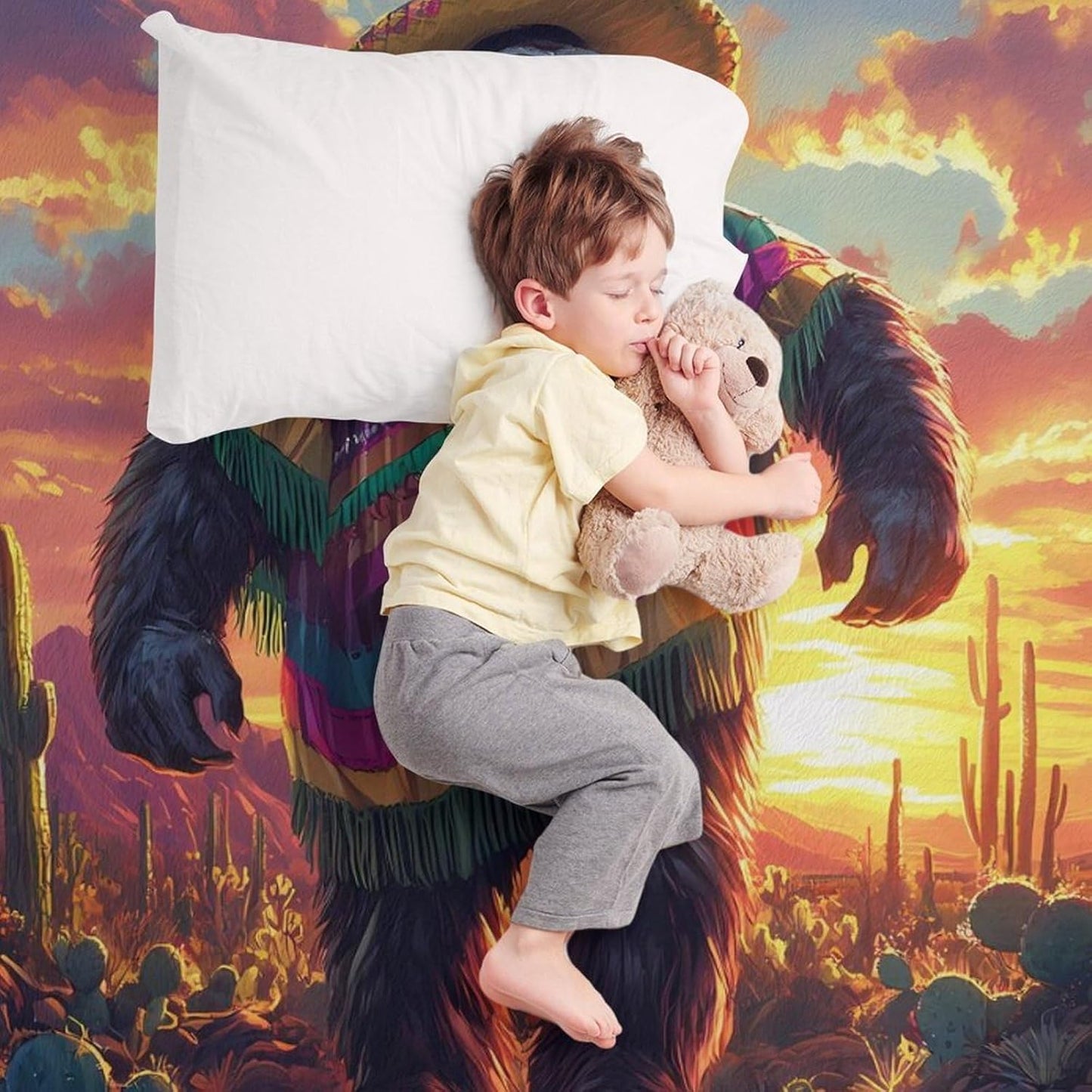 Guardian Bigfoot Sasquatch Throw Blanket for Couch Bed Plush Cozy Fuzzy Flannel Blanket for All Season 66"x90"