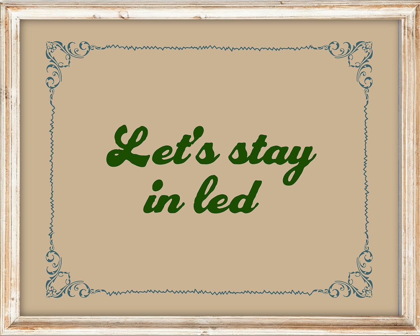 Baby Plum Let's Stay in Bed Canvas Wall Art Funny Quotes Poster Funky Valentines Day Art Prints Trendy Painting for Living Room Bedroom Dorm Apartment Office Hotel 8x10 Inch Unframed Aesthetic Artwork