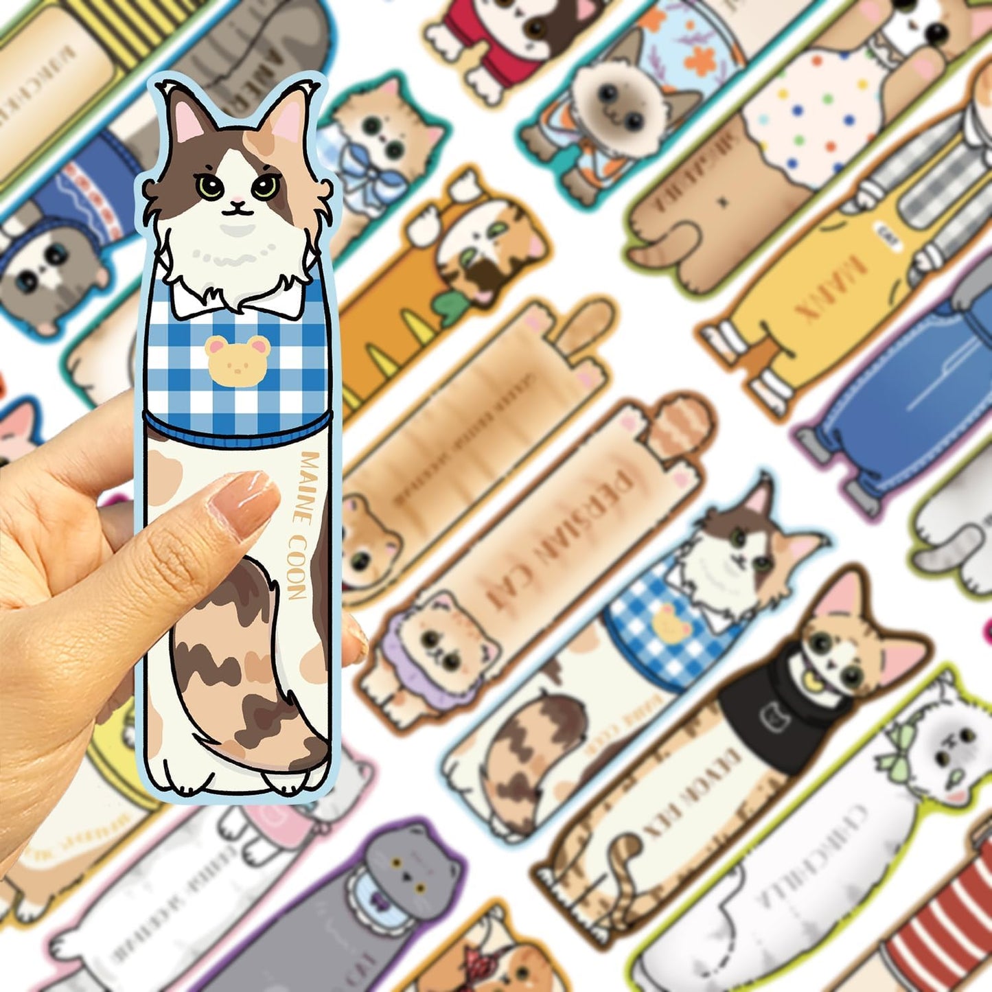 30 Pcs Cute Cat Bookmarks,Bookish Gifts for Cat Lovers,Book Lovers Valentines Gifts,Cute Book Marks for Reading Women Kids Book Reading Accessories Readers Gifts